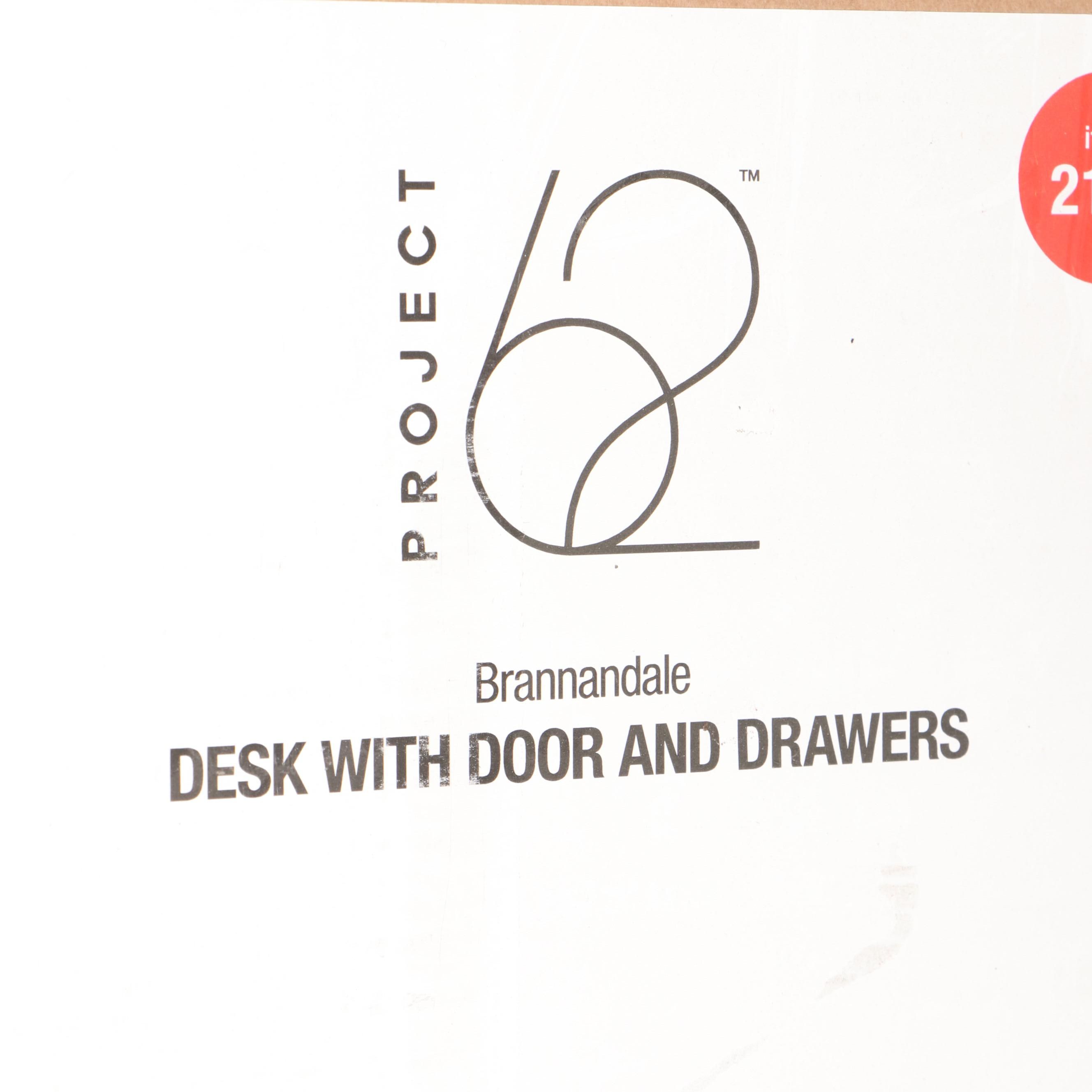 Project 62 Brannandale Walnut Finish Desk with Door, Drawers