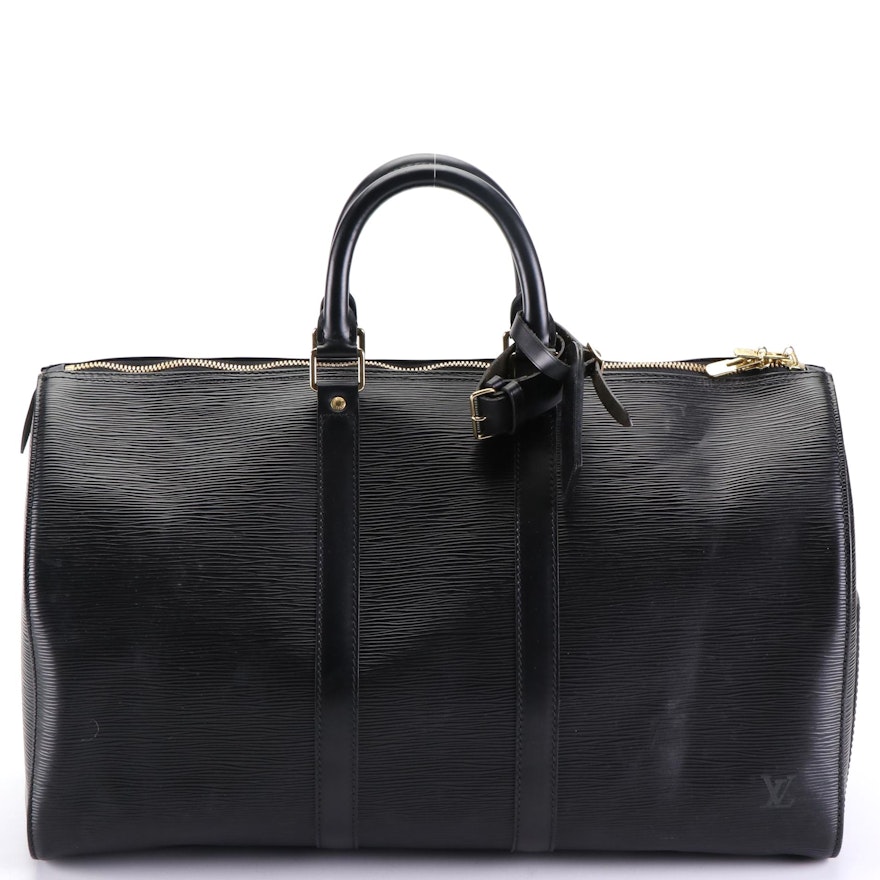 Louis Vuitton Keepall 45 in Black Epi Leather