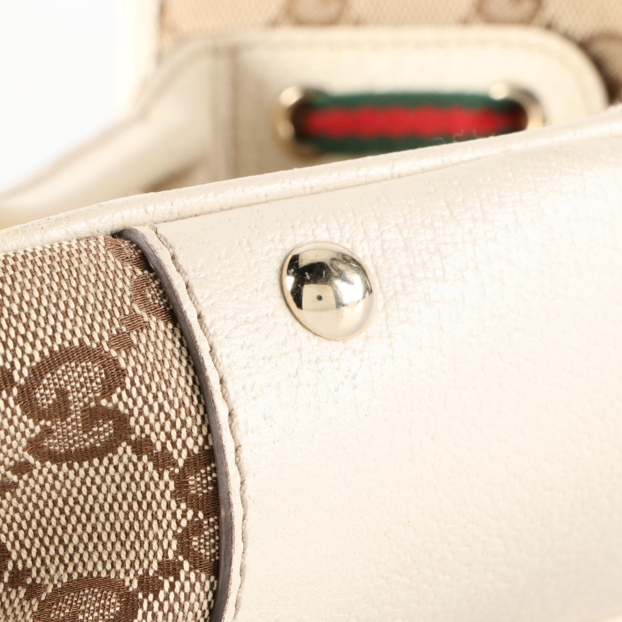 Gucci Princy GG Canvas and Cinghiale Leather Shoulder Bag