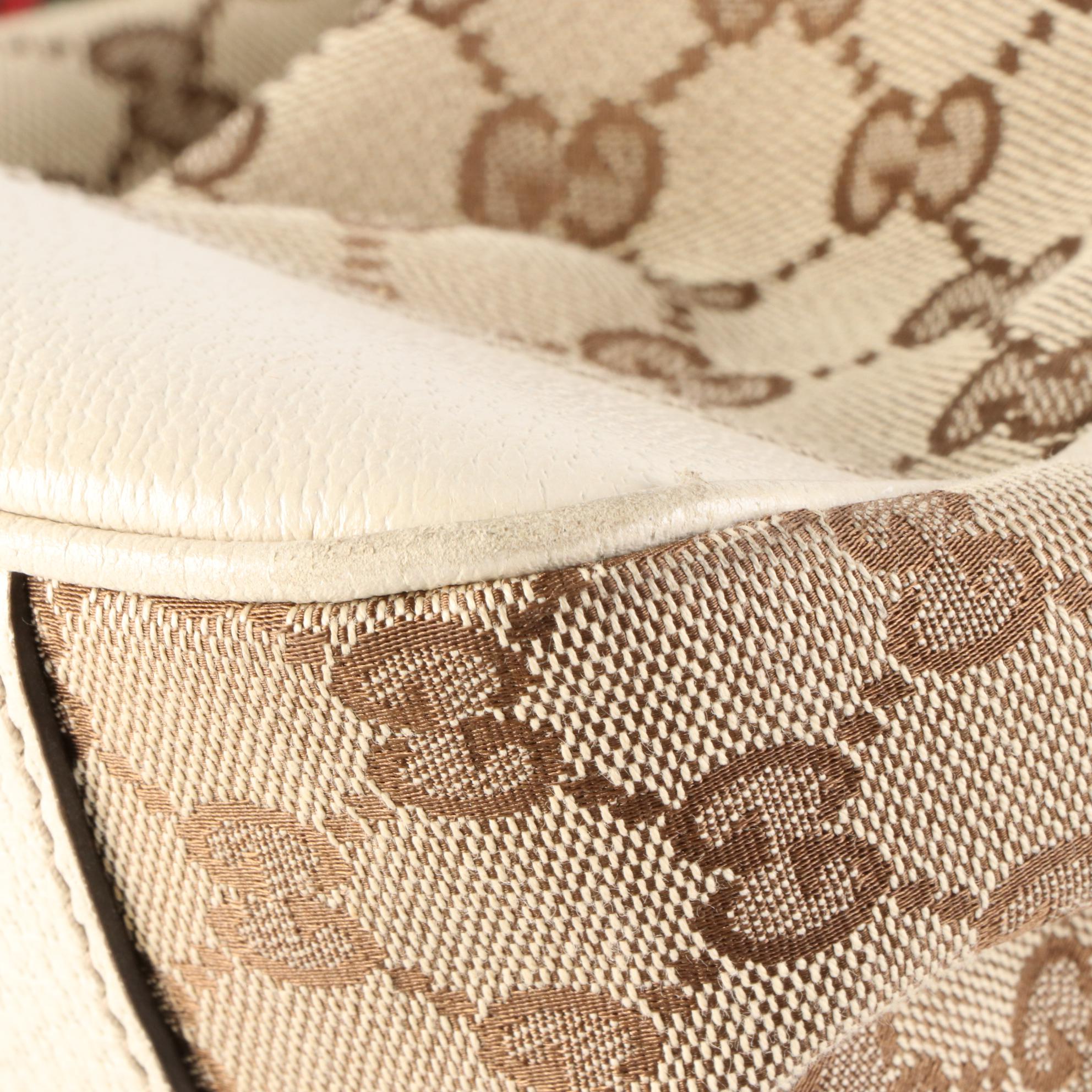 Gucci Princy GG Canvas and Cinghiale Leather Shoulder Bag