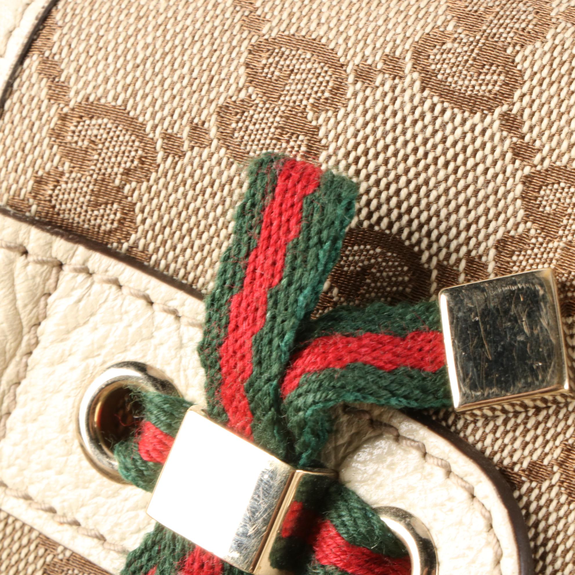 Gucci Princy GG Canvas and Cinghiale Leather Shoulder Bag