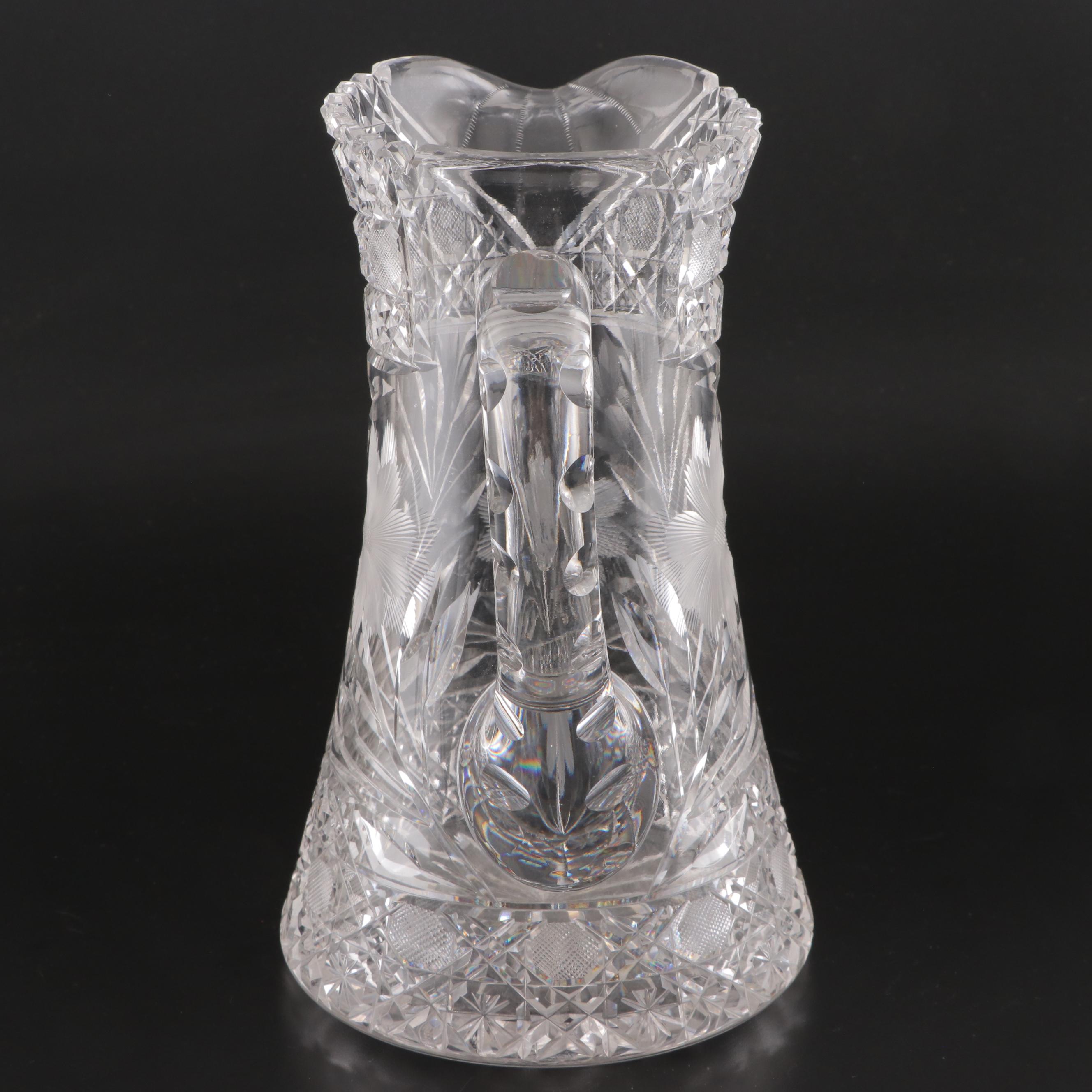 Wheel Cut Crystal Pitcher