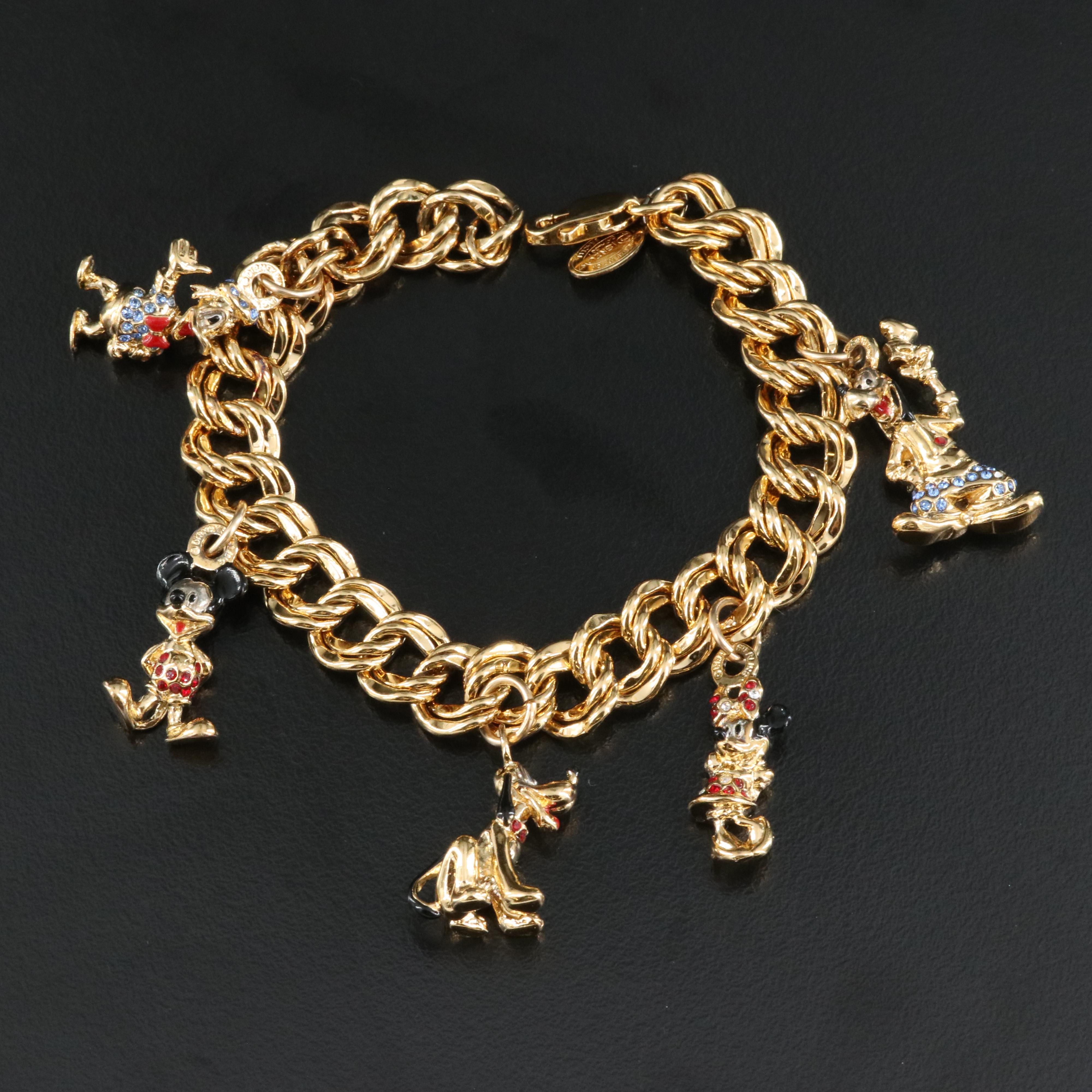 1997 Disney Limited Edition Classic Character Charm Bracelet in Sterling