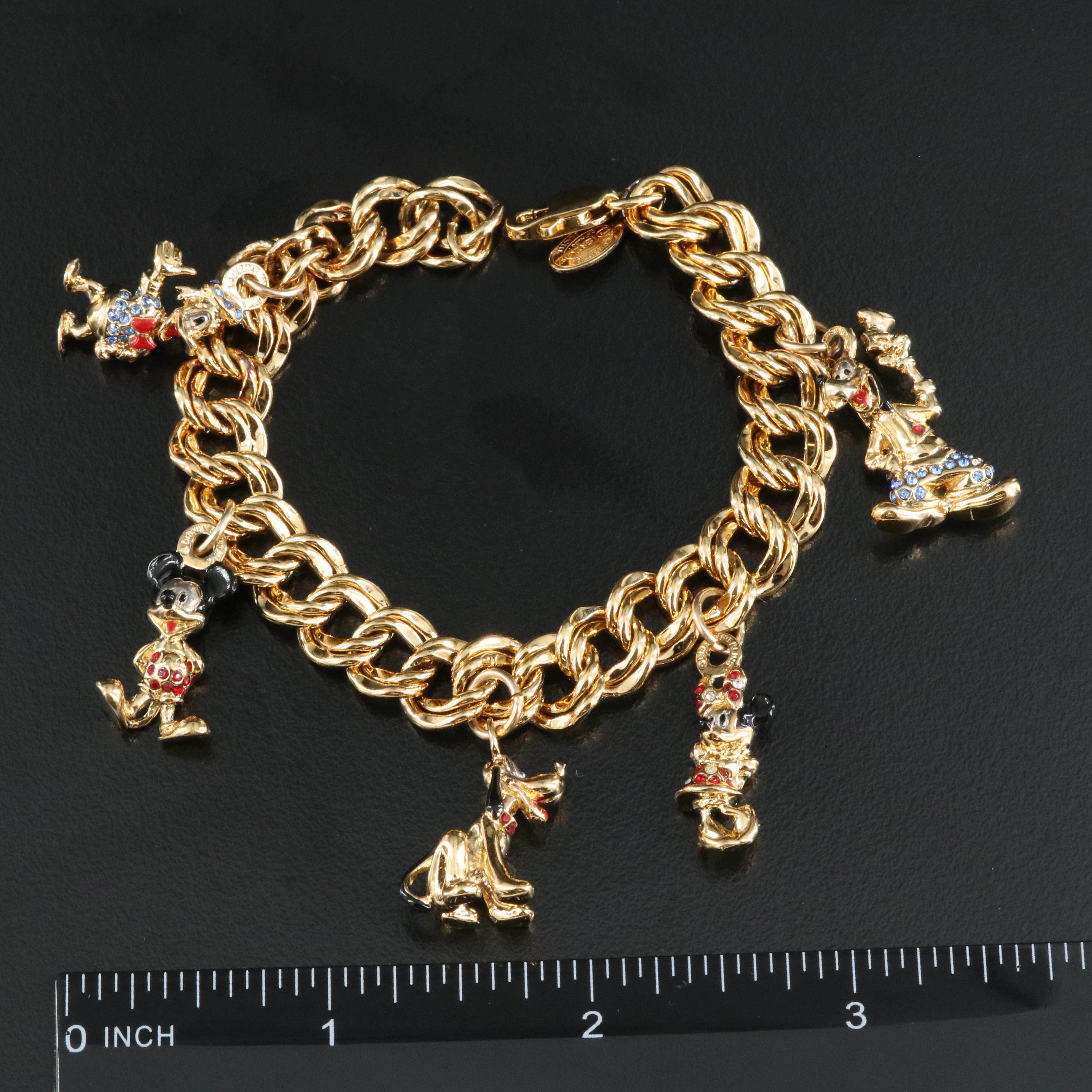 1997 Disney Limited Edition Classic Character Charm Bracelet in Sterling