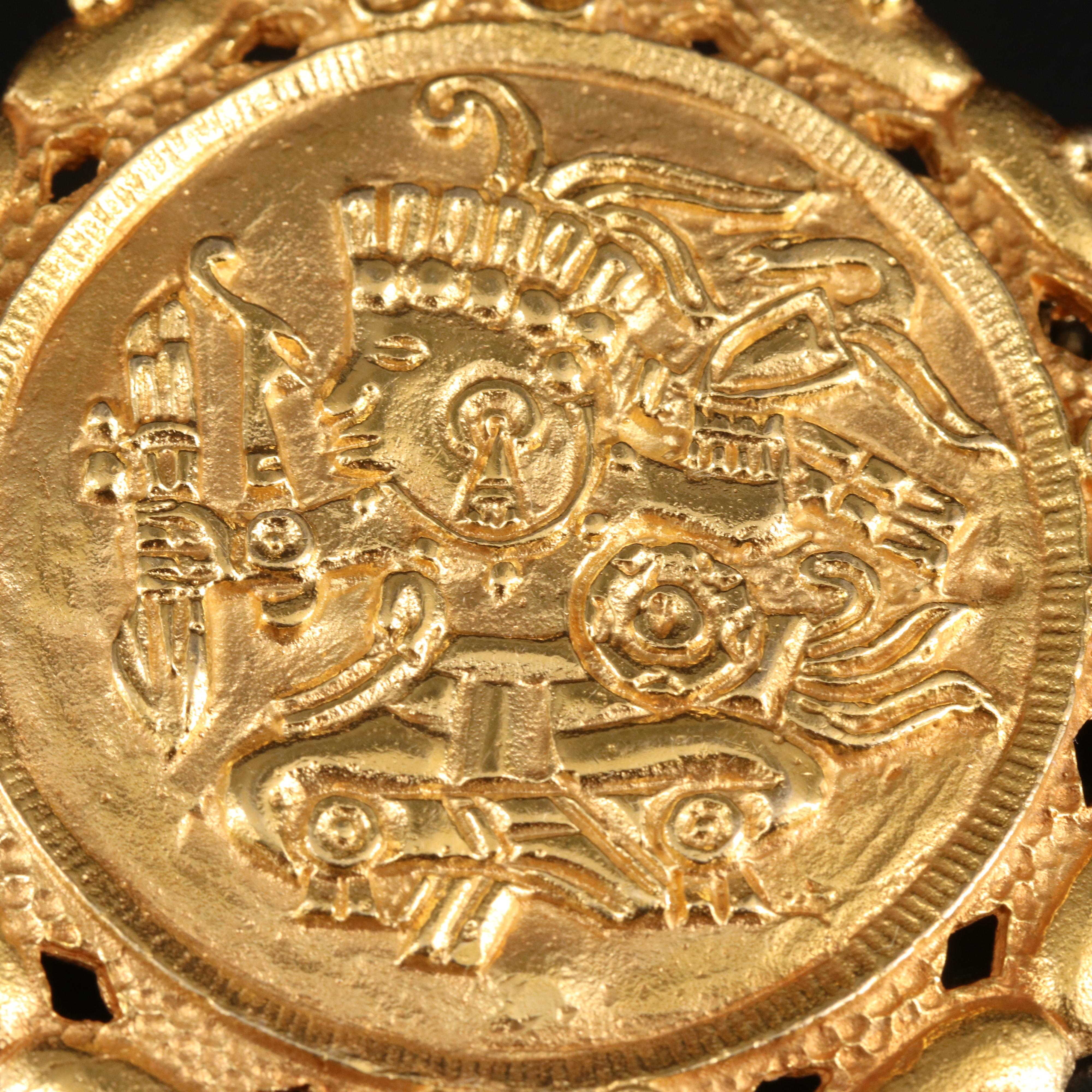 14K Aztec Inspired Converter Brooch