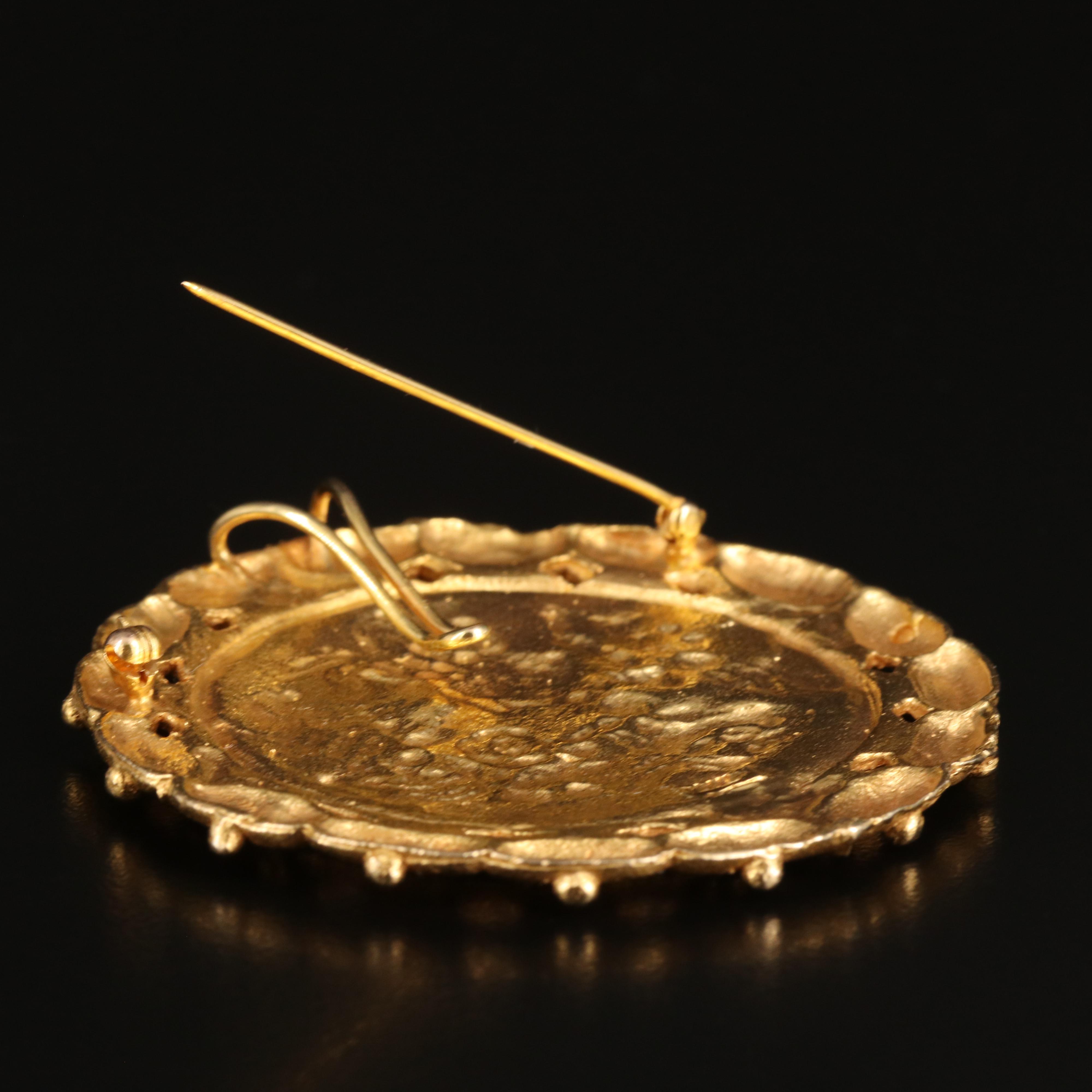 14K Aztec Inspired Converter Brooch