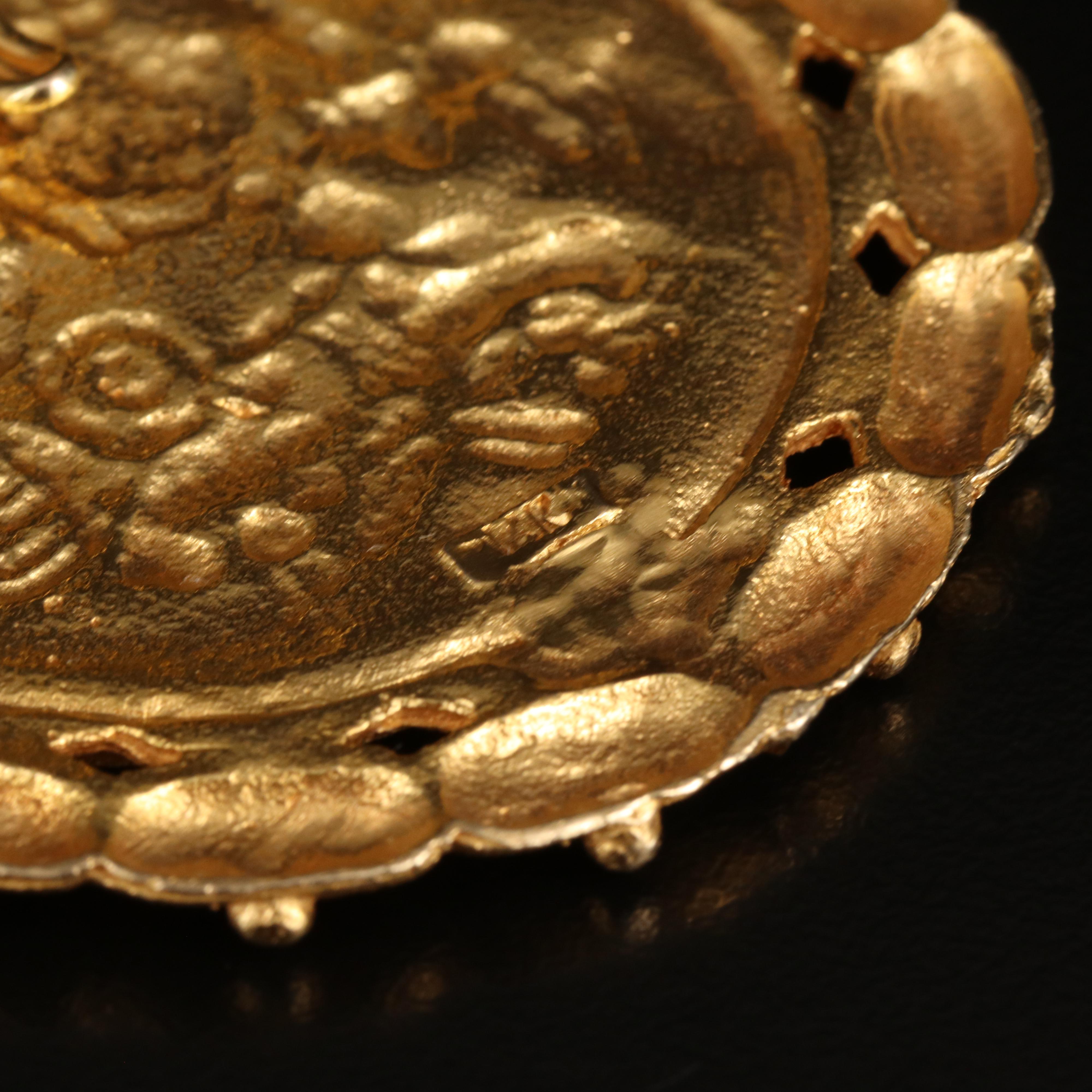 14K Aztec Inspired Converter Brooch