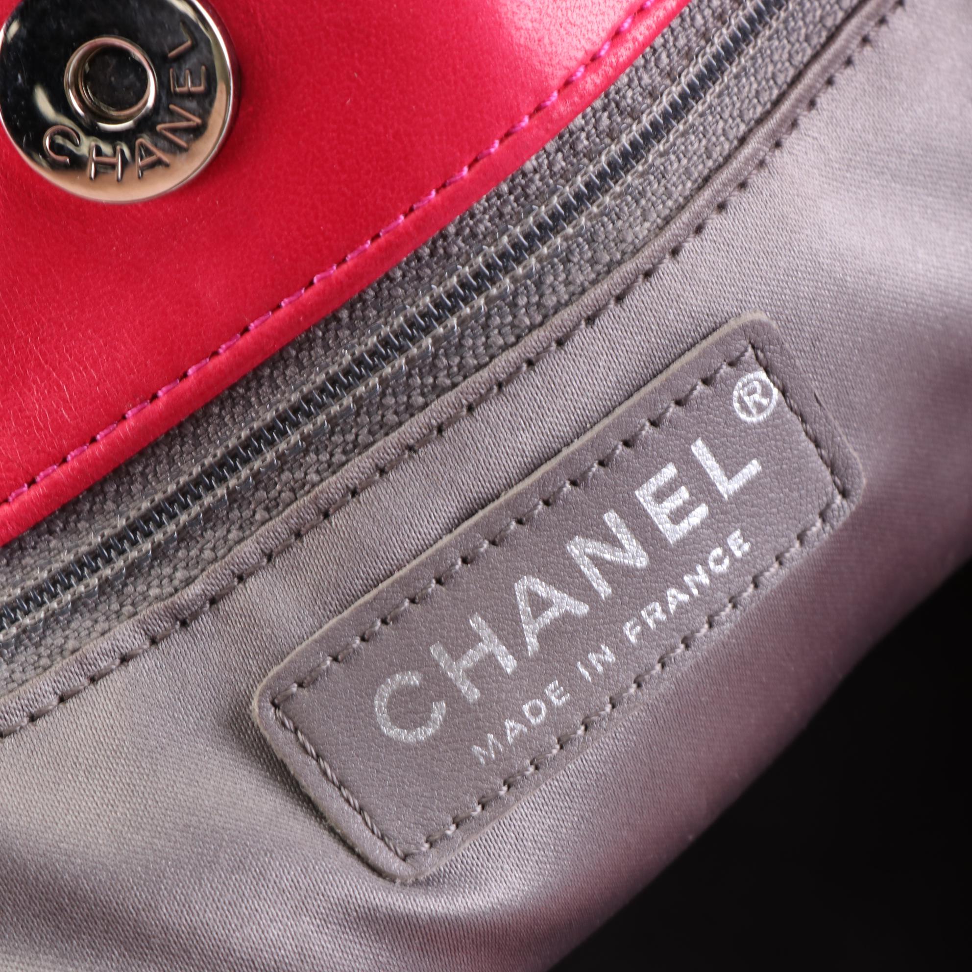 Chanel Pink CC Vinyl Quilted Funny Tweed Tote