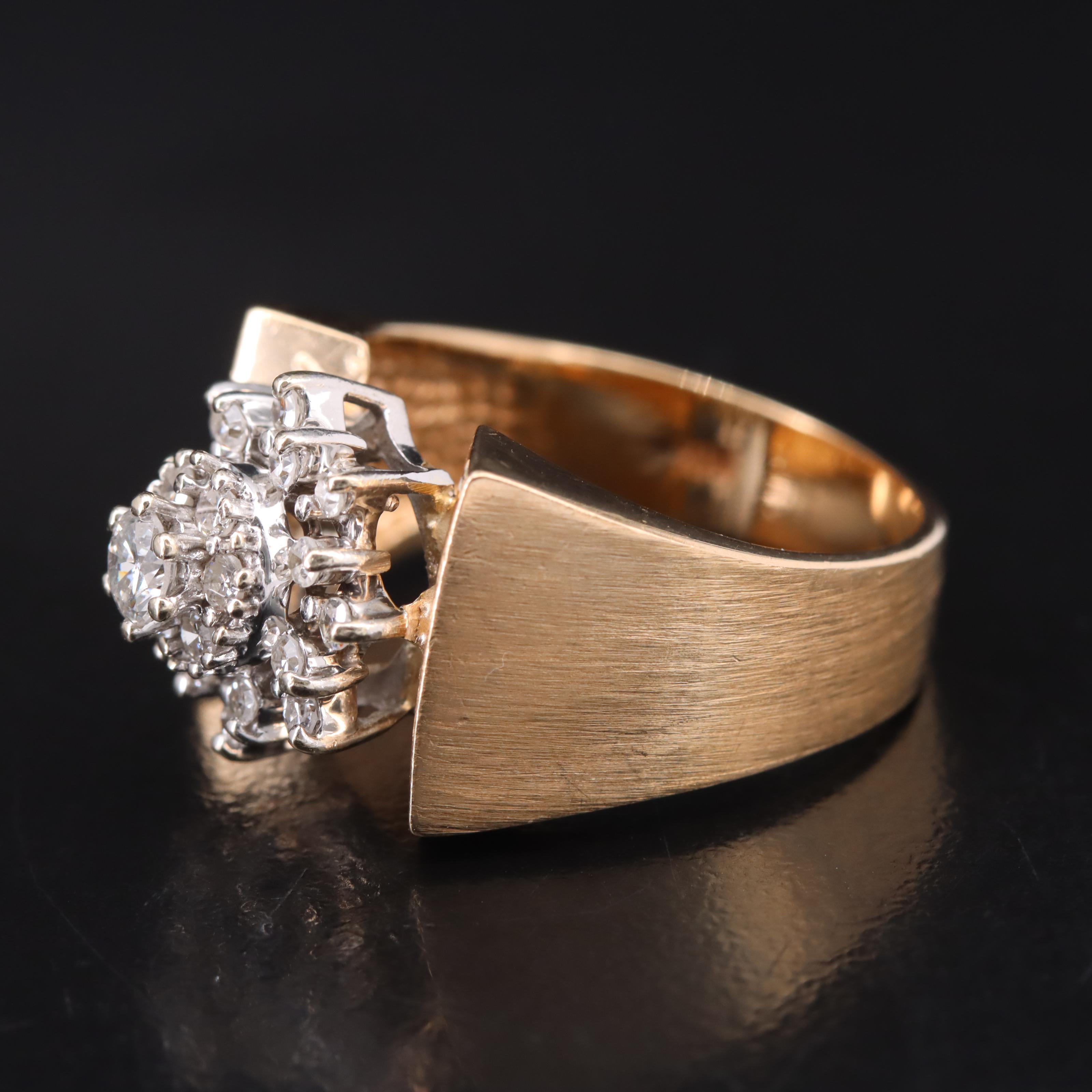 14K 0.50 CTW Diamond Cluster Ring
