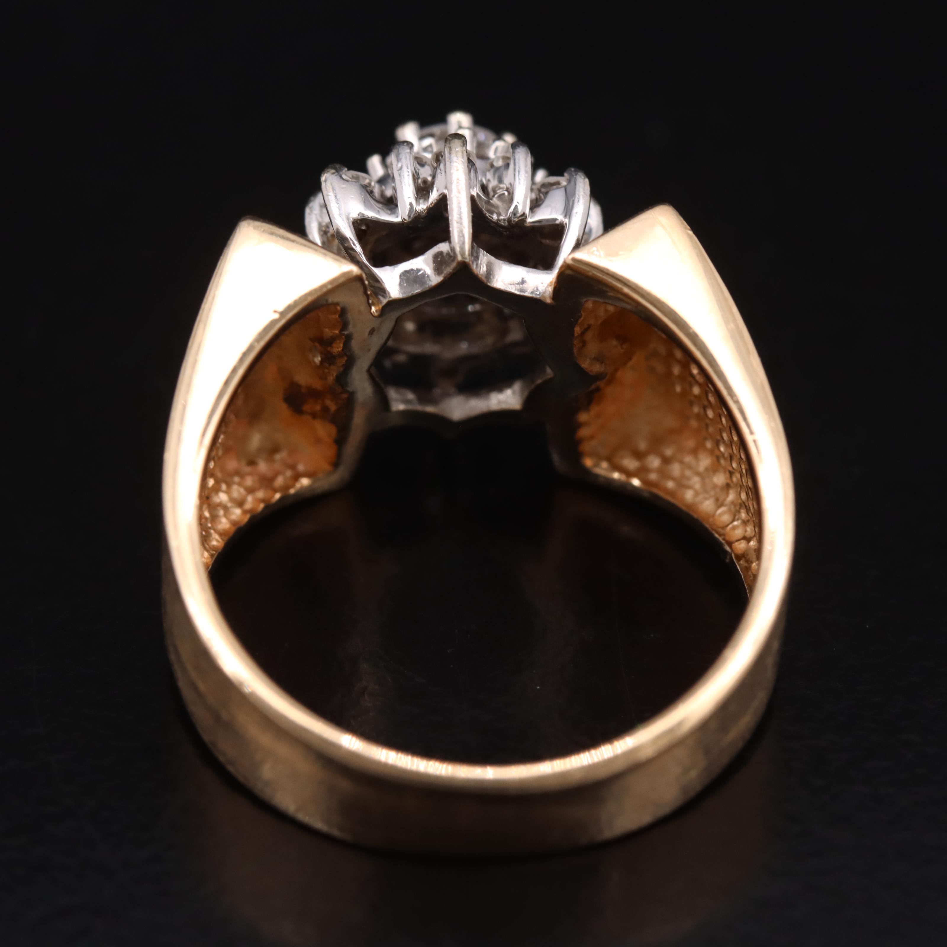 14K 0.50 CTW Diamond Cluster Ring