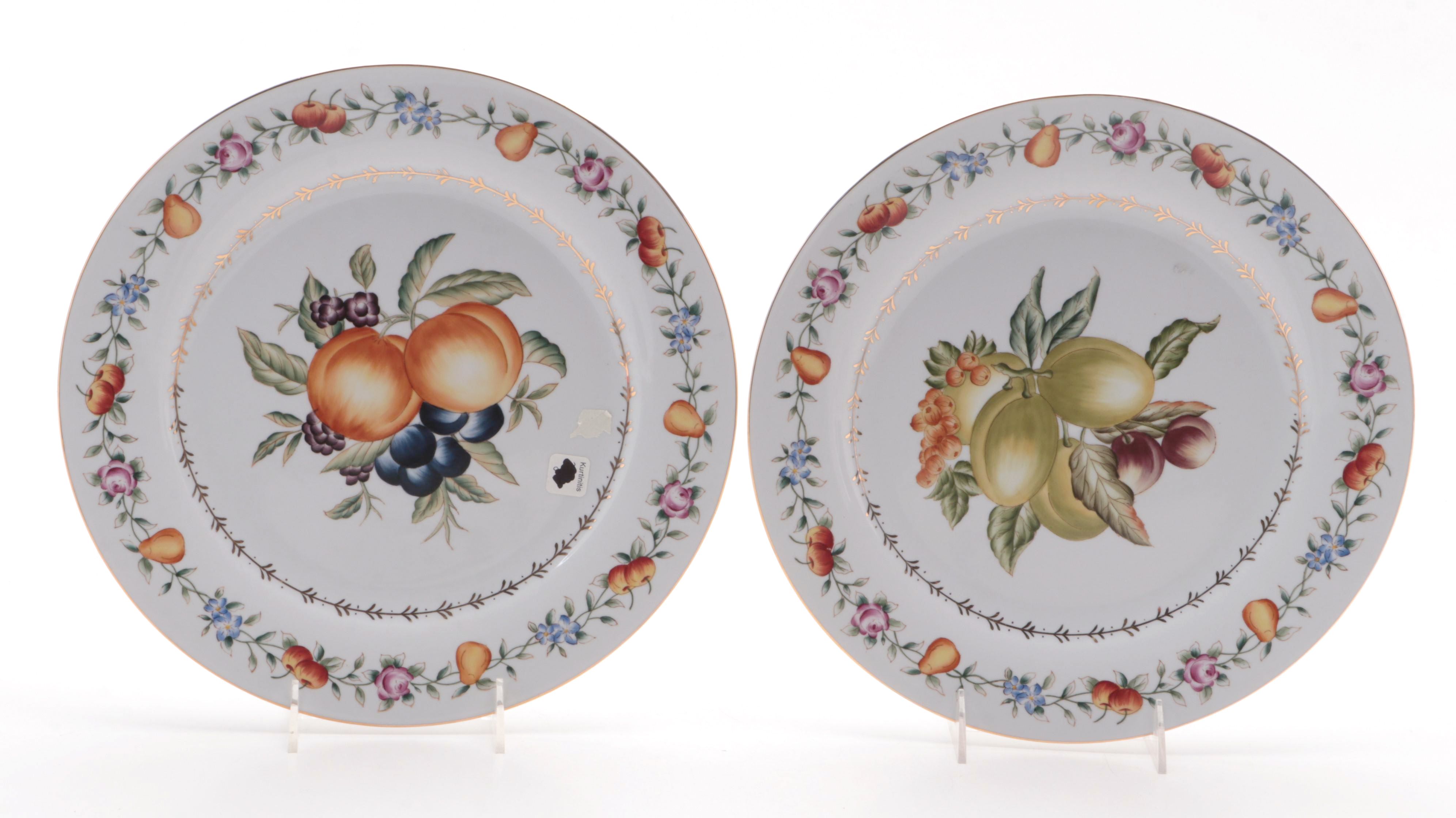 Speer Collectibles and Other Bone China Fruit Theme Decorator Plates, Bowl