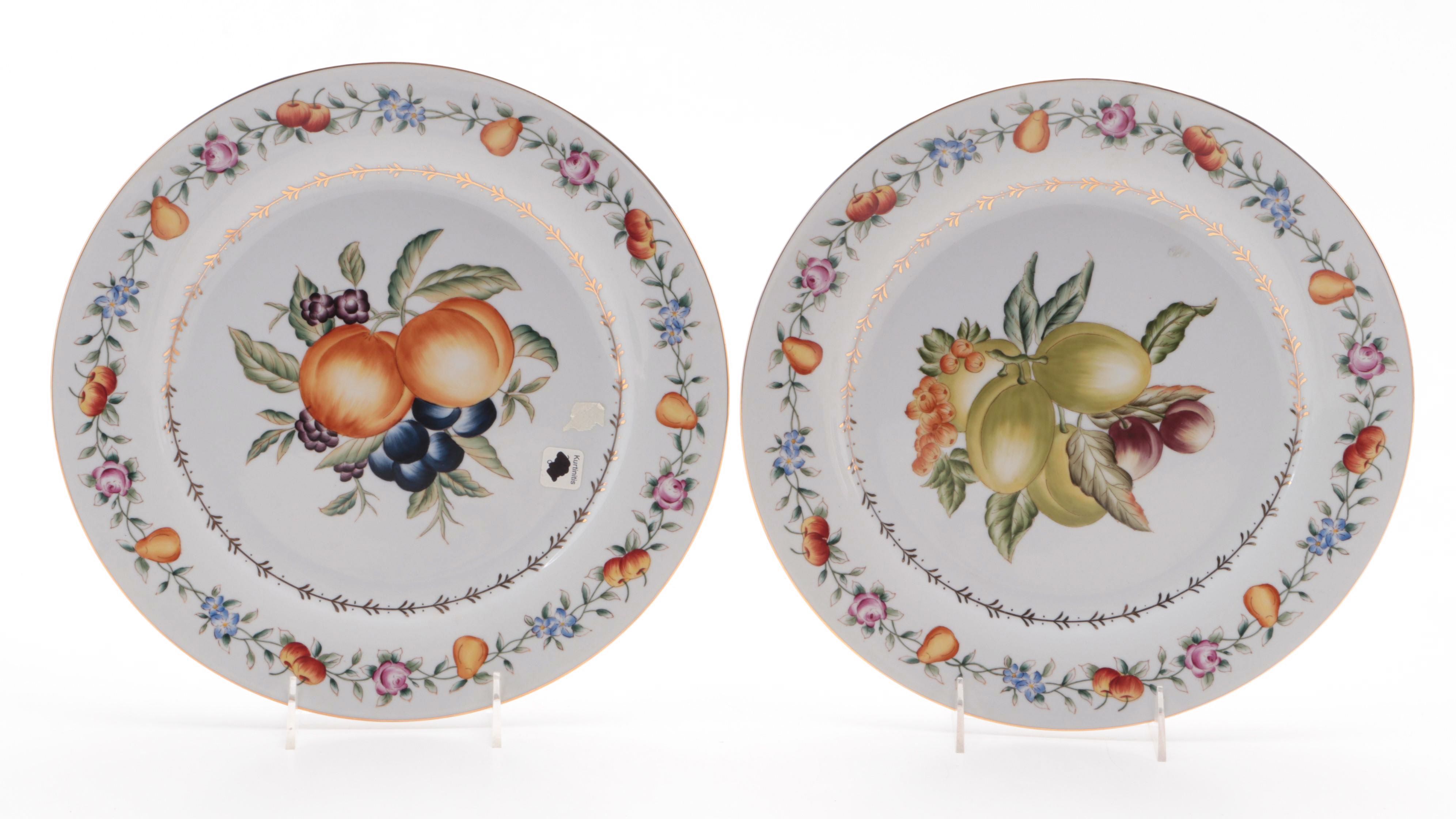 Speer Collectibles and Other Bone China Fruit Theme Decorator Plates, Bowl