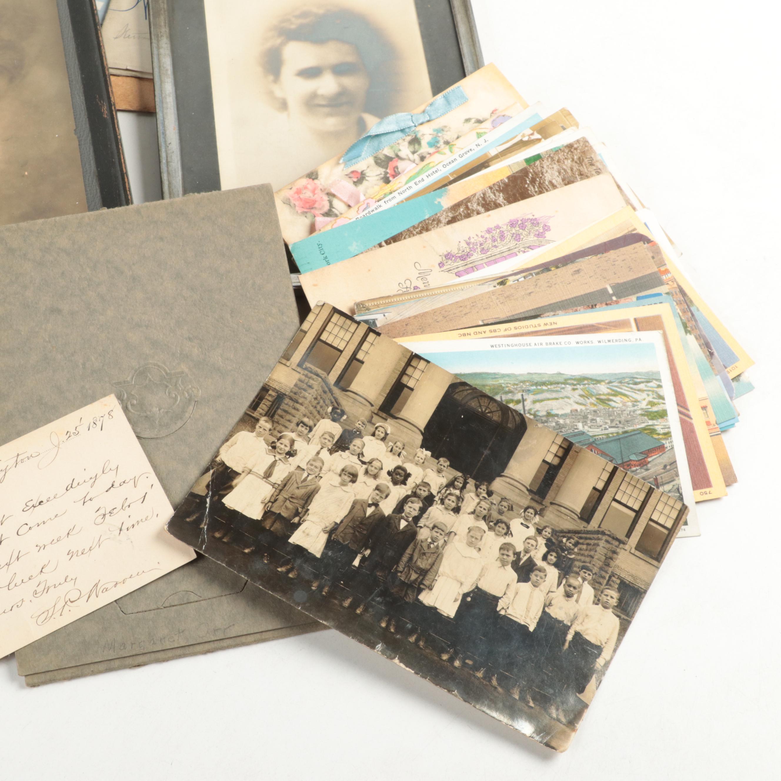 Photographs of Men, Women and Children with Certificates and More Ephemera