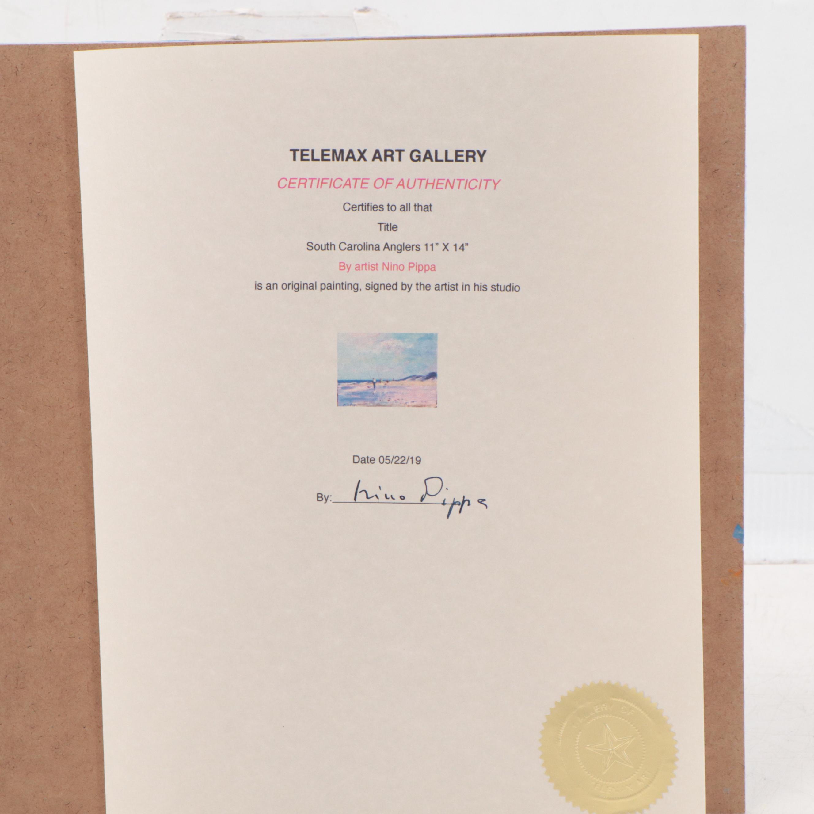 Nino Pippa Oil Painting "South Carolina Anglers," 2019