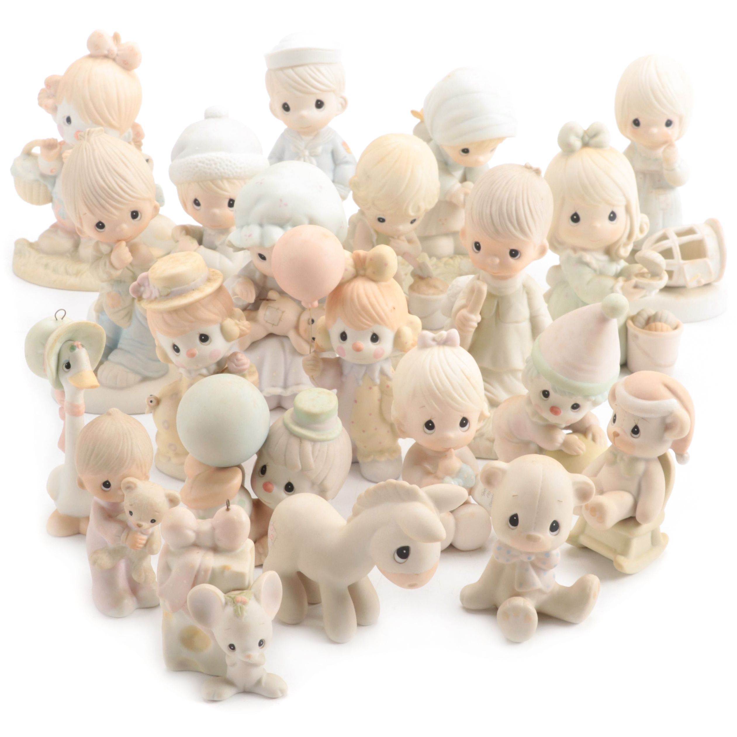 Precious Moments Porcelain Figurines Including "Meowie Christmas," and More