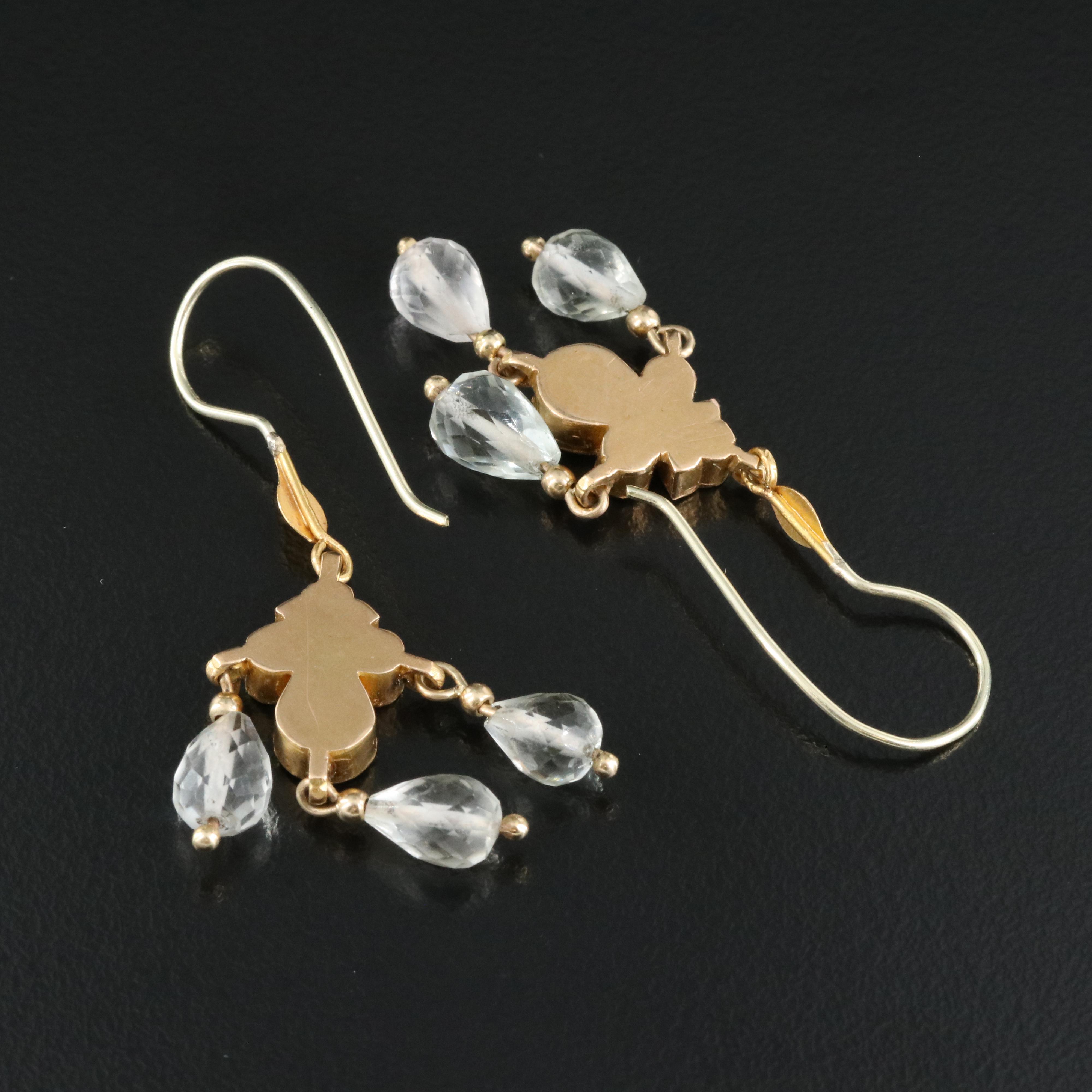 18K Diamond and Rock Crystal Quartz Girandole Earrings