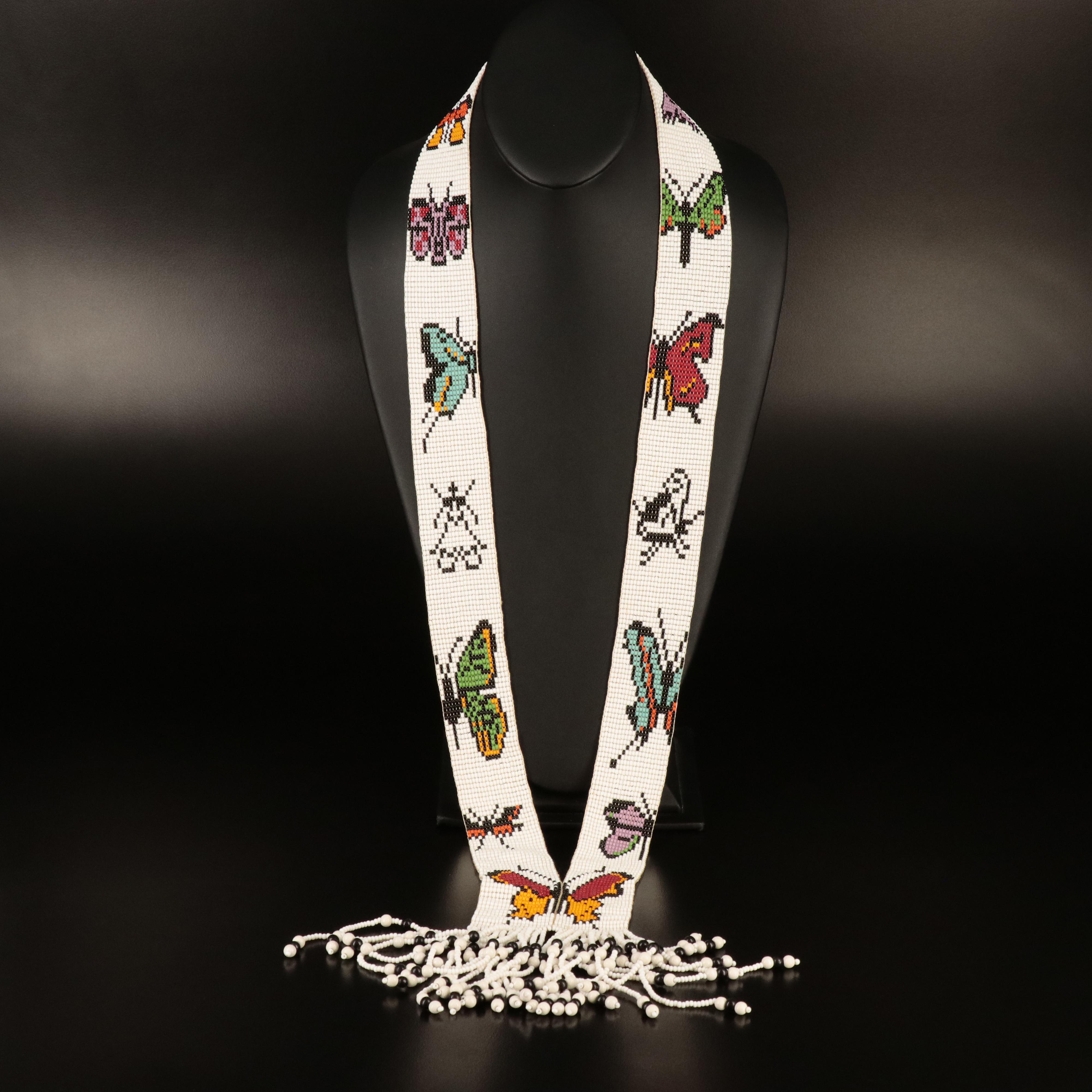 Southwestern Butterfly Loom Beaded Split Necklace