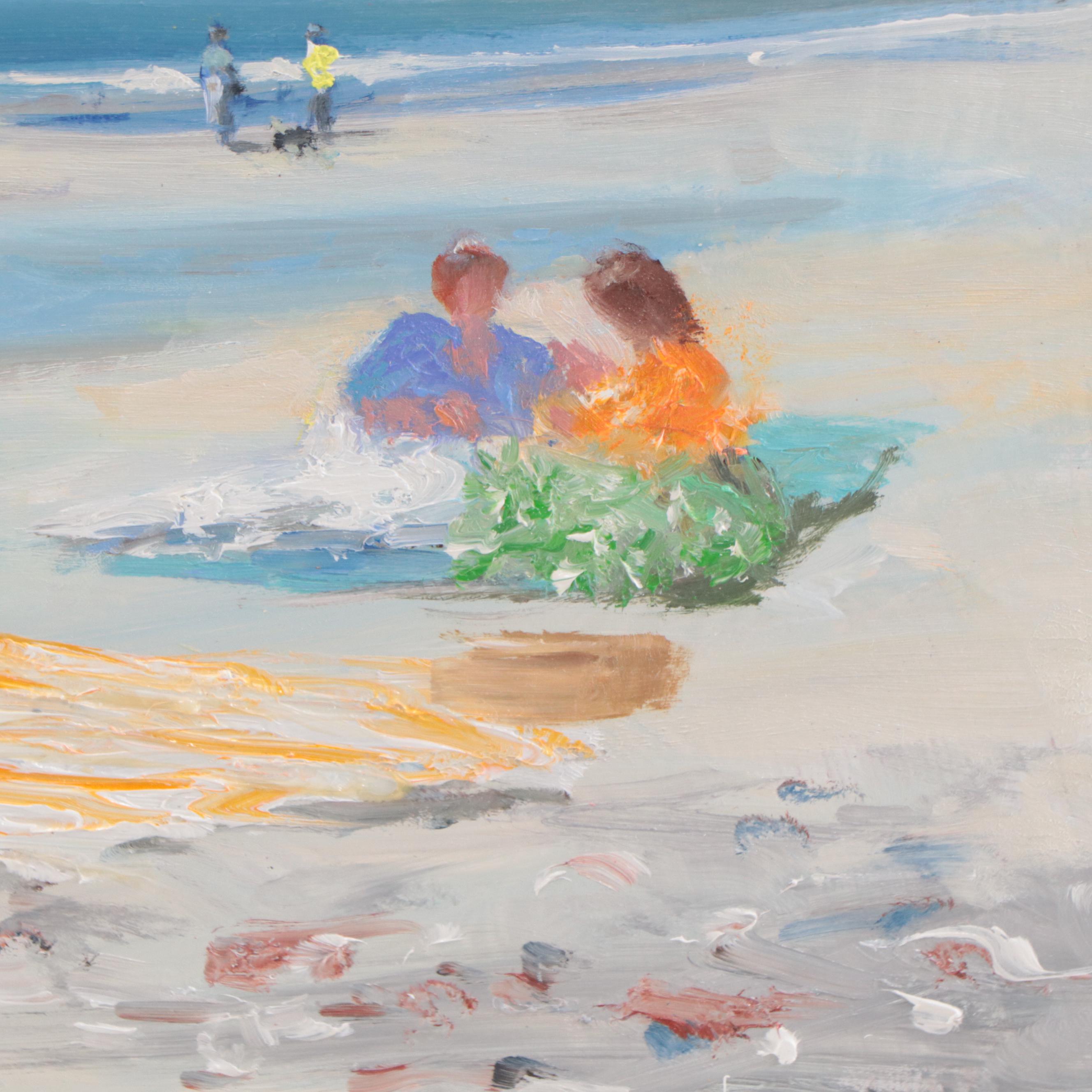 Nino Pippa Oil Painting "Southeast Florida - Beach Scene," 2016