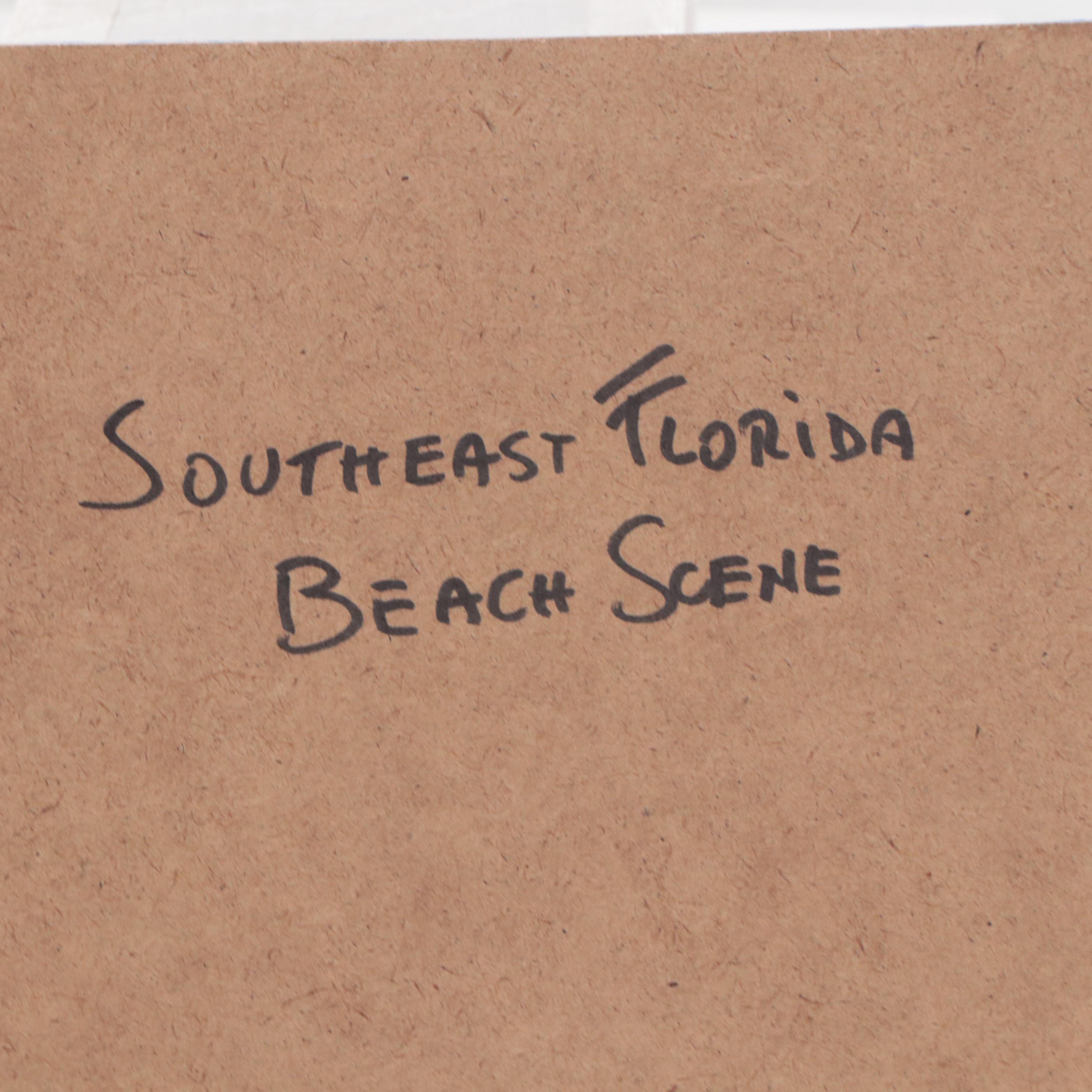 Nino Pippa Oil Painting "Southeast Florida - Beach Scene," 2016