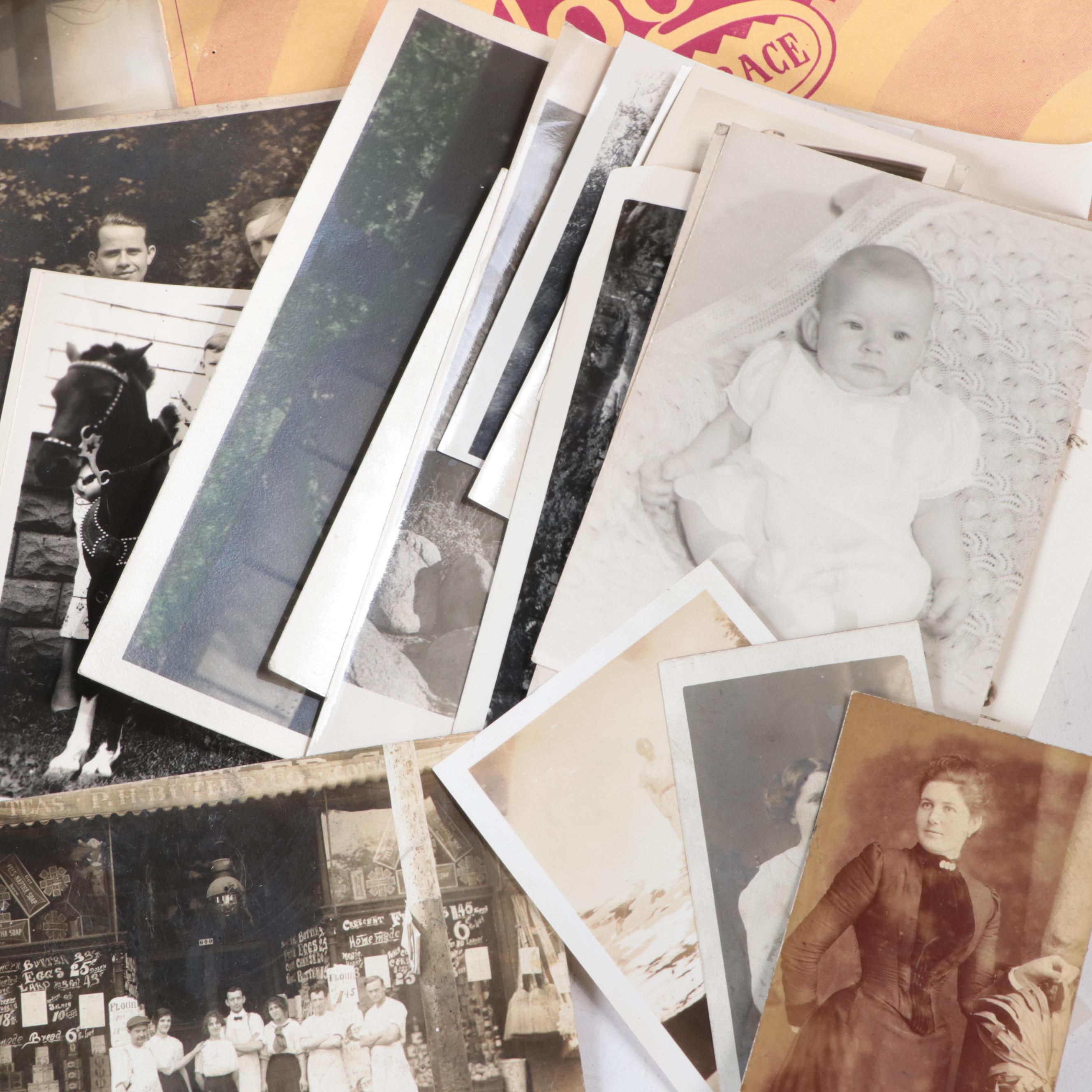 Silver Gelatin Photographs of Men, Women and Children and More Ephemera