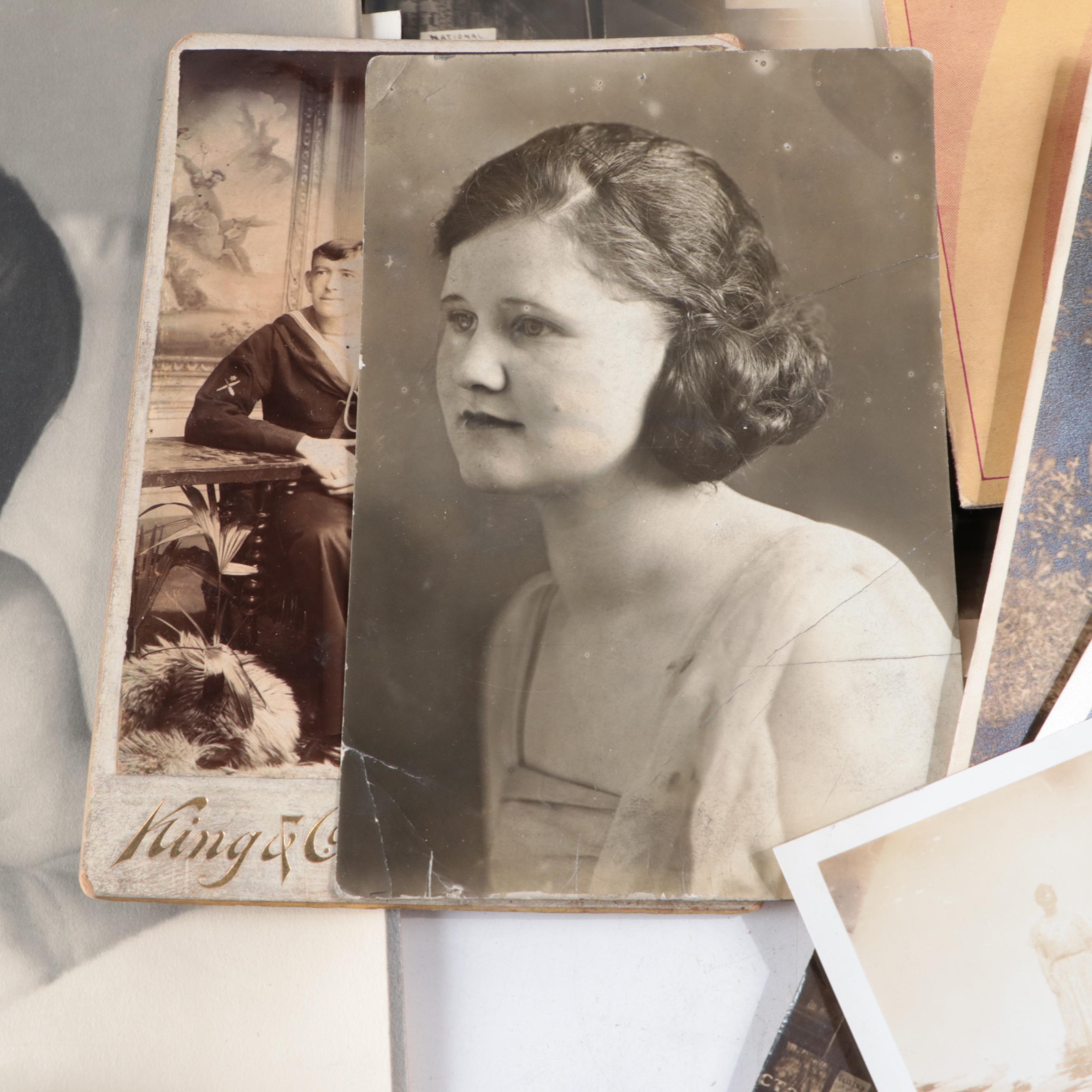 Silver Gelatin Photographs of Men, Women and Children and More Ephemera