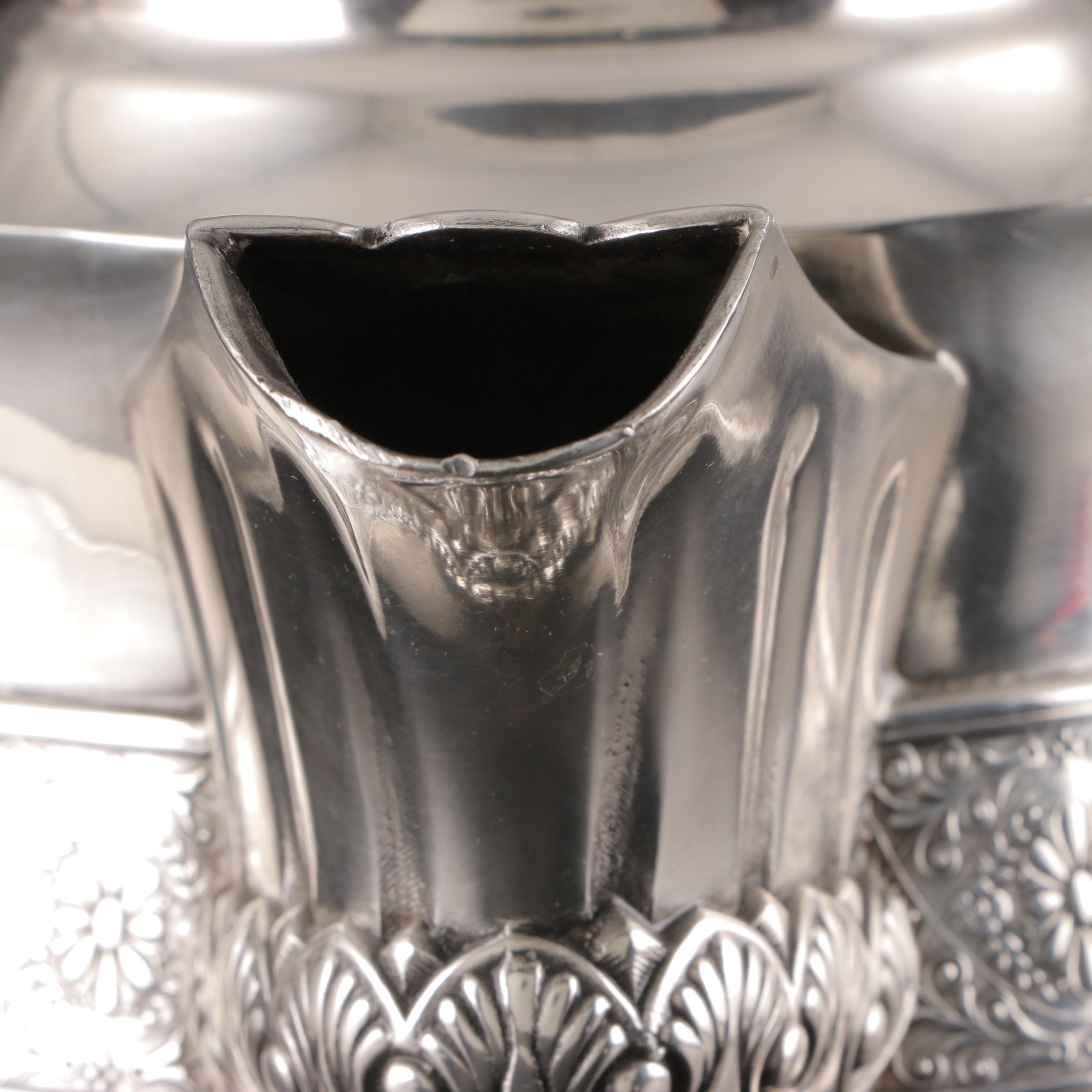 Victorian Aesthetic Movement Silver Plate Water Pitcher, 1882