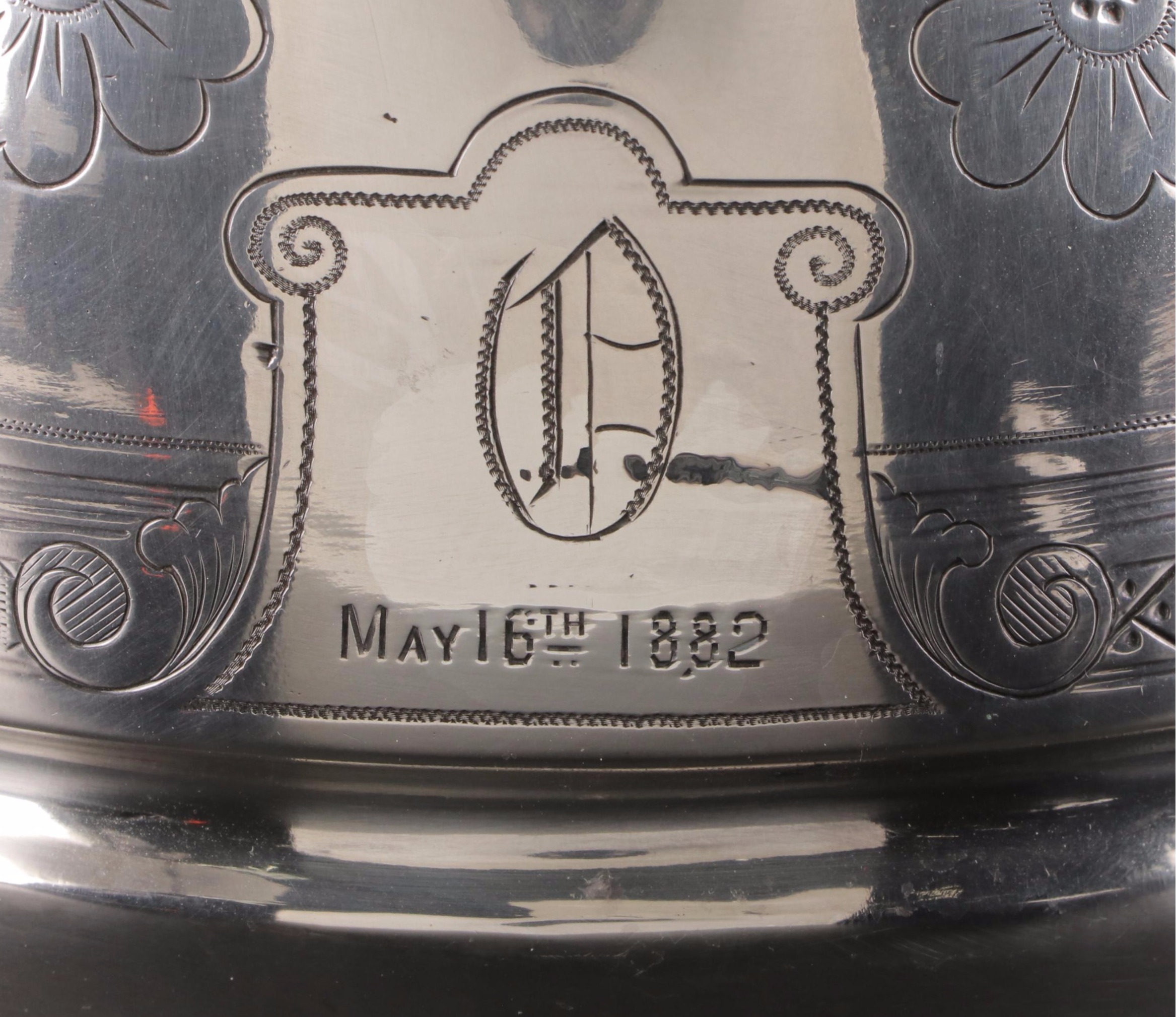 Victorian Aesthetic Movement Silver Plate Water Pitcher, 1882