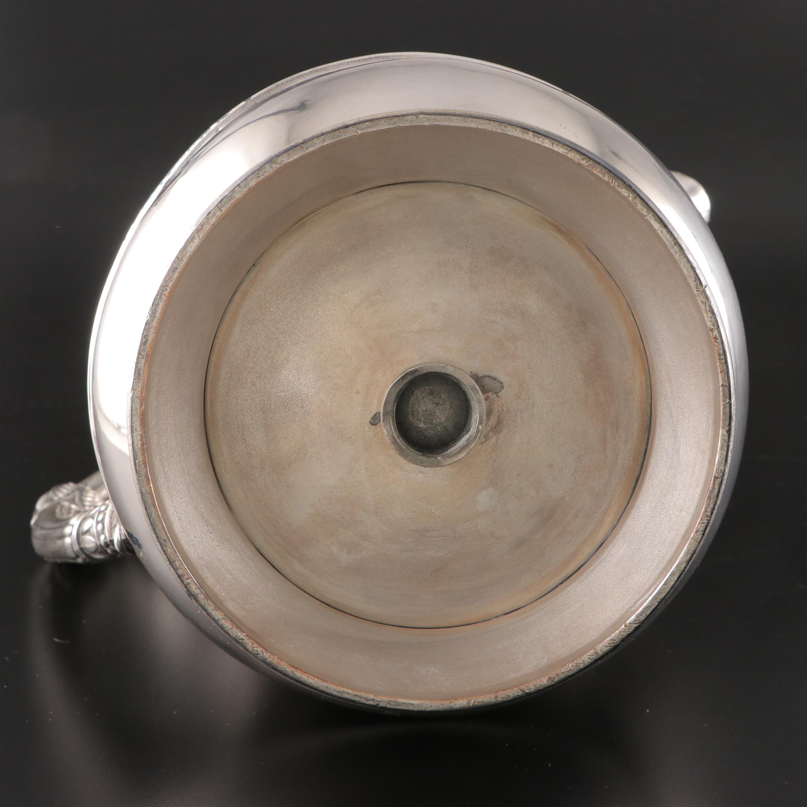 Victorian Aesthetic Movement Silver Plate Water Pitcher, 1882