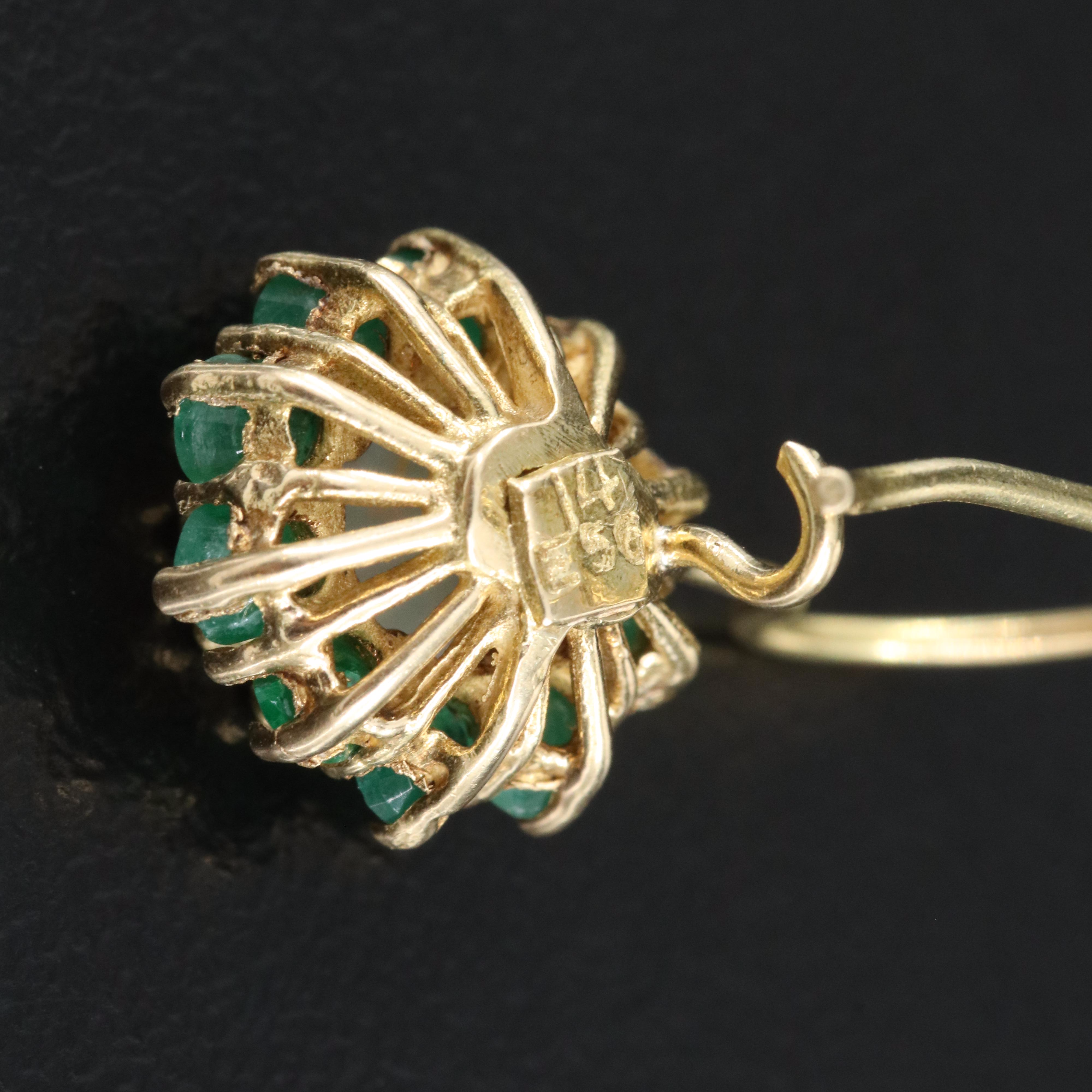 14K Opal and Emerald Earrings