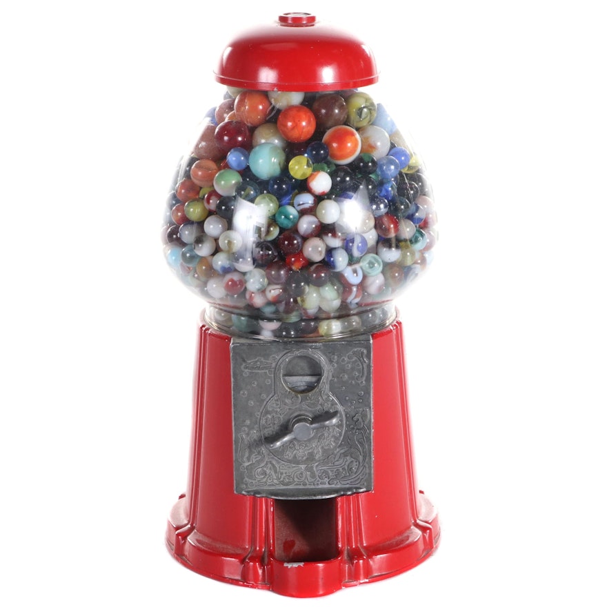 Olde Tyme Reproductions Gumball Machine with Glass Marble Collection