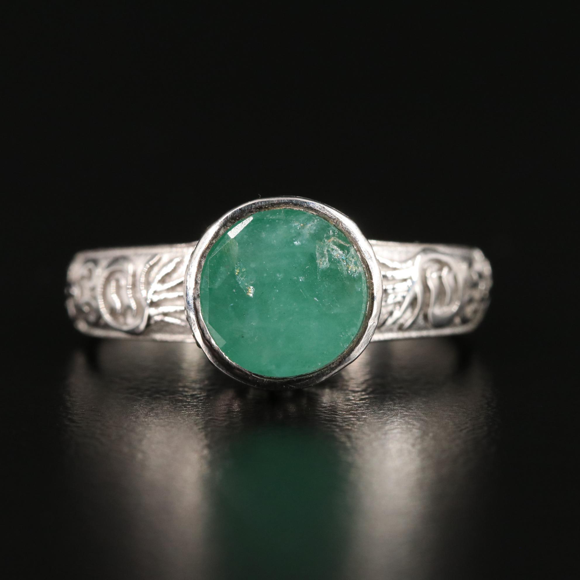 Sterling Emerald Ring