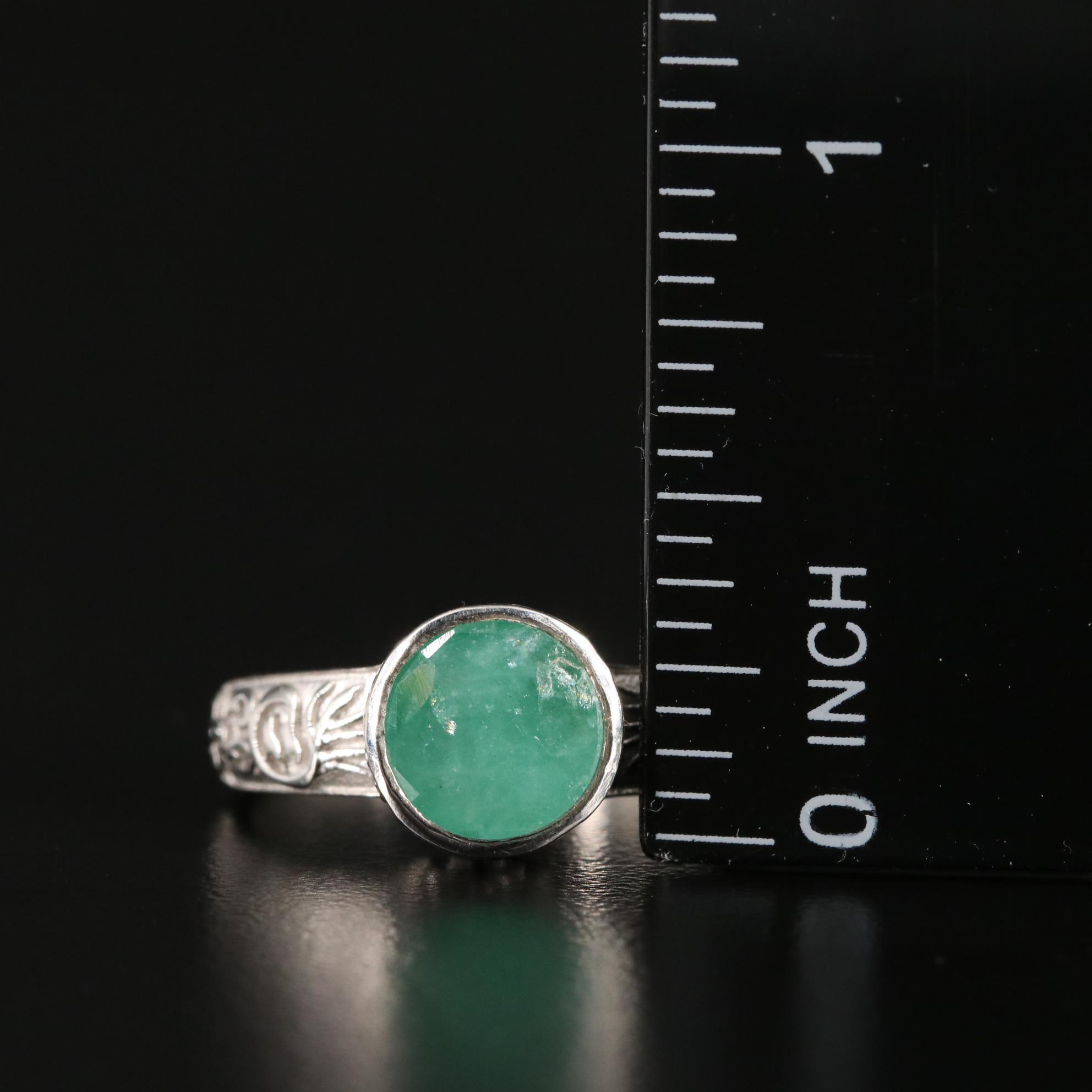 Sterling Emerald Ring