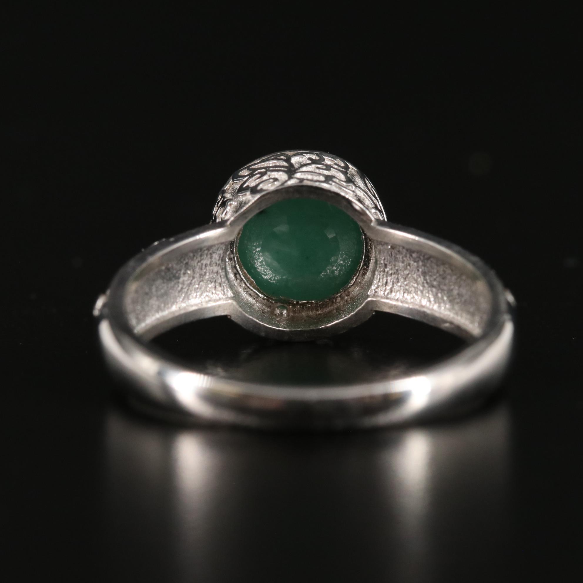 Sterling Emerald Ring