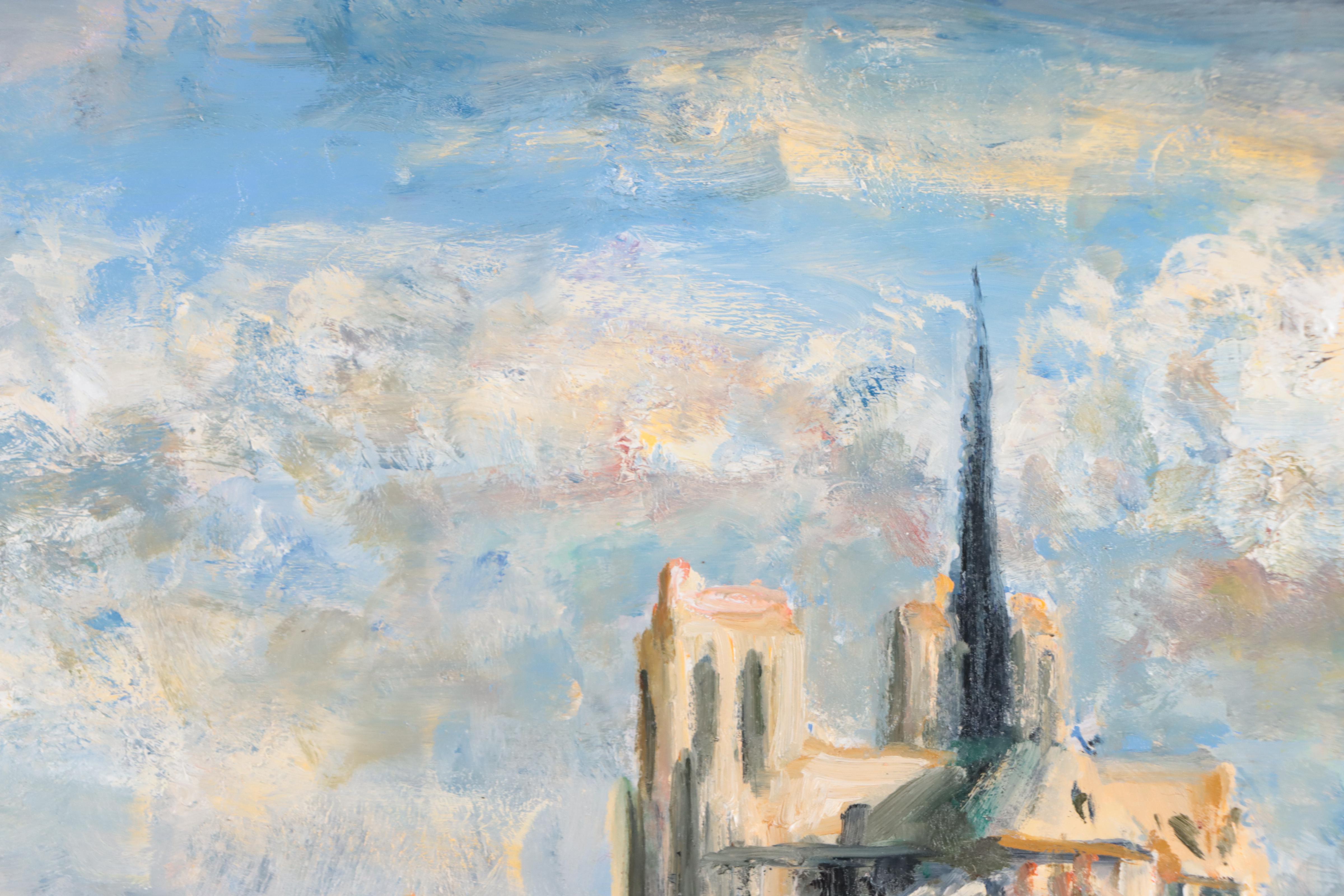 Nino Pippa Oil Painting "Paris - Notre Dame," 2017
