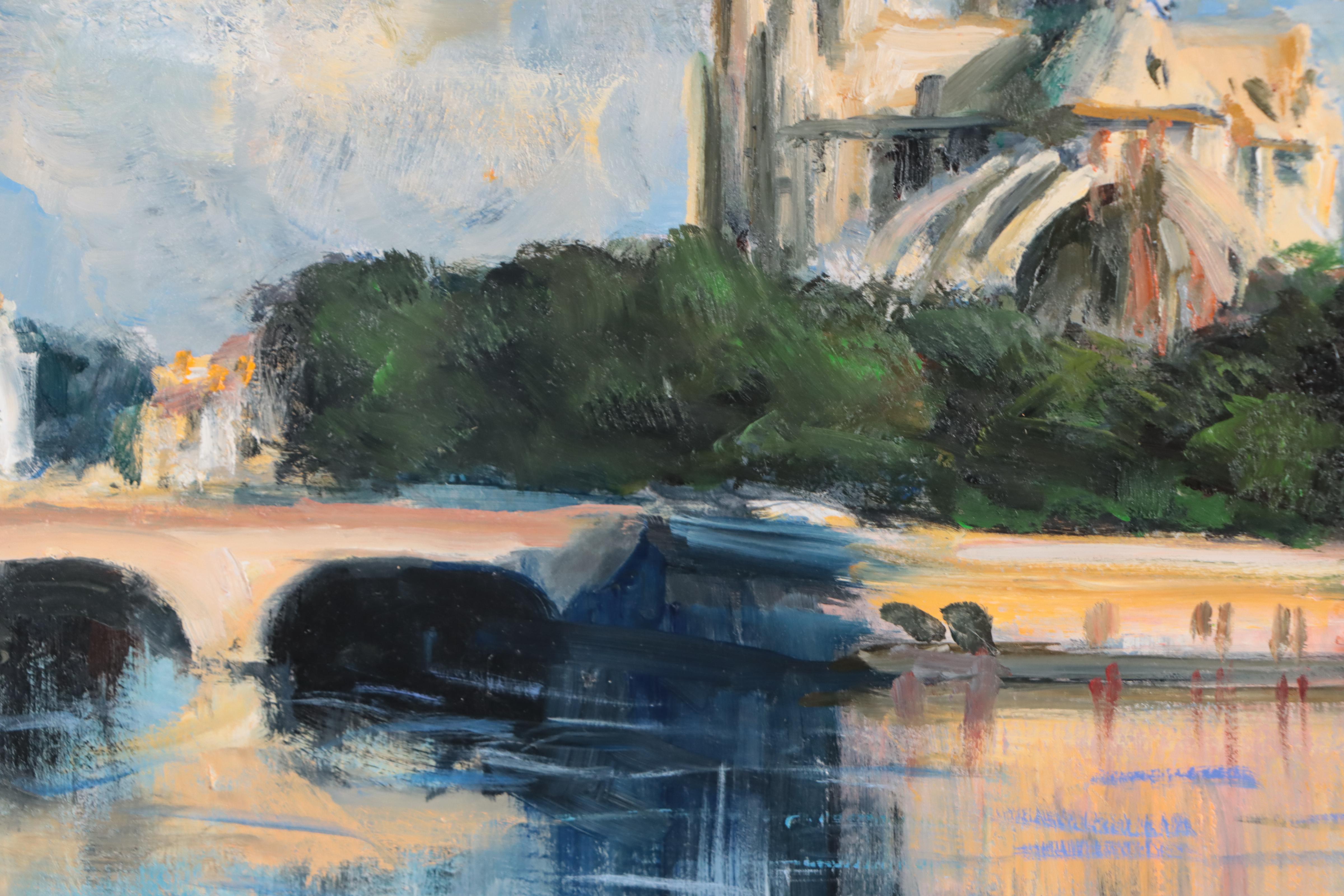 Nino Pippa Oil Painting "Paris - Notre Dame," 2017