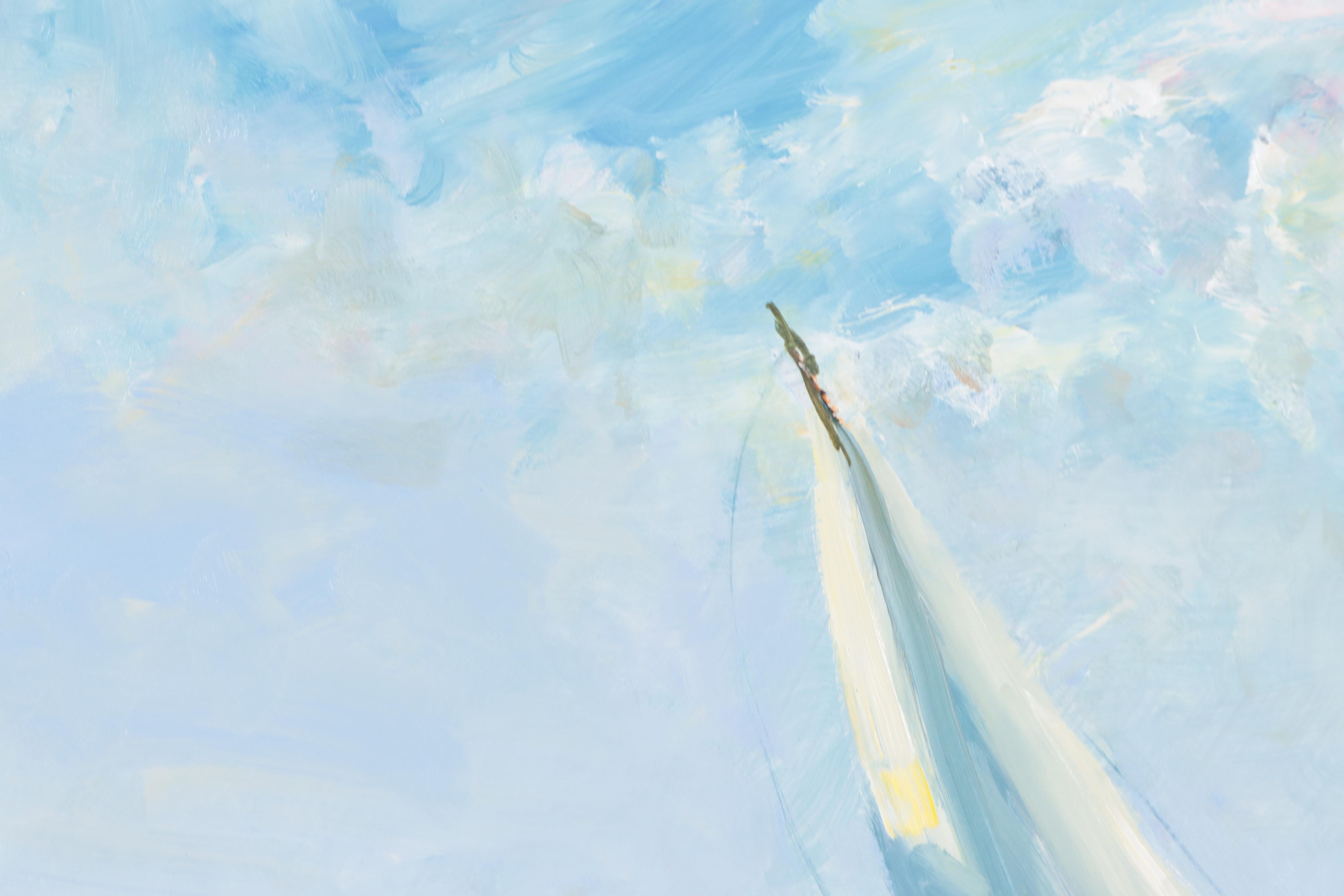 Nino Pippa Oil Painting "Sailboats - Off the Normandy Coast," 2018