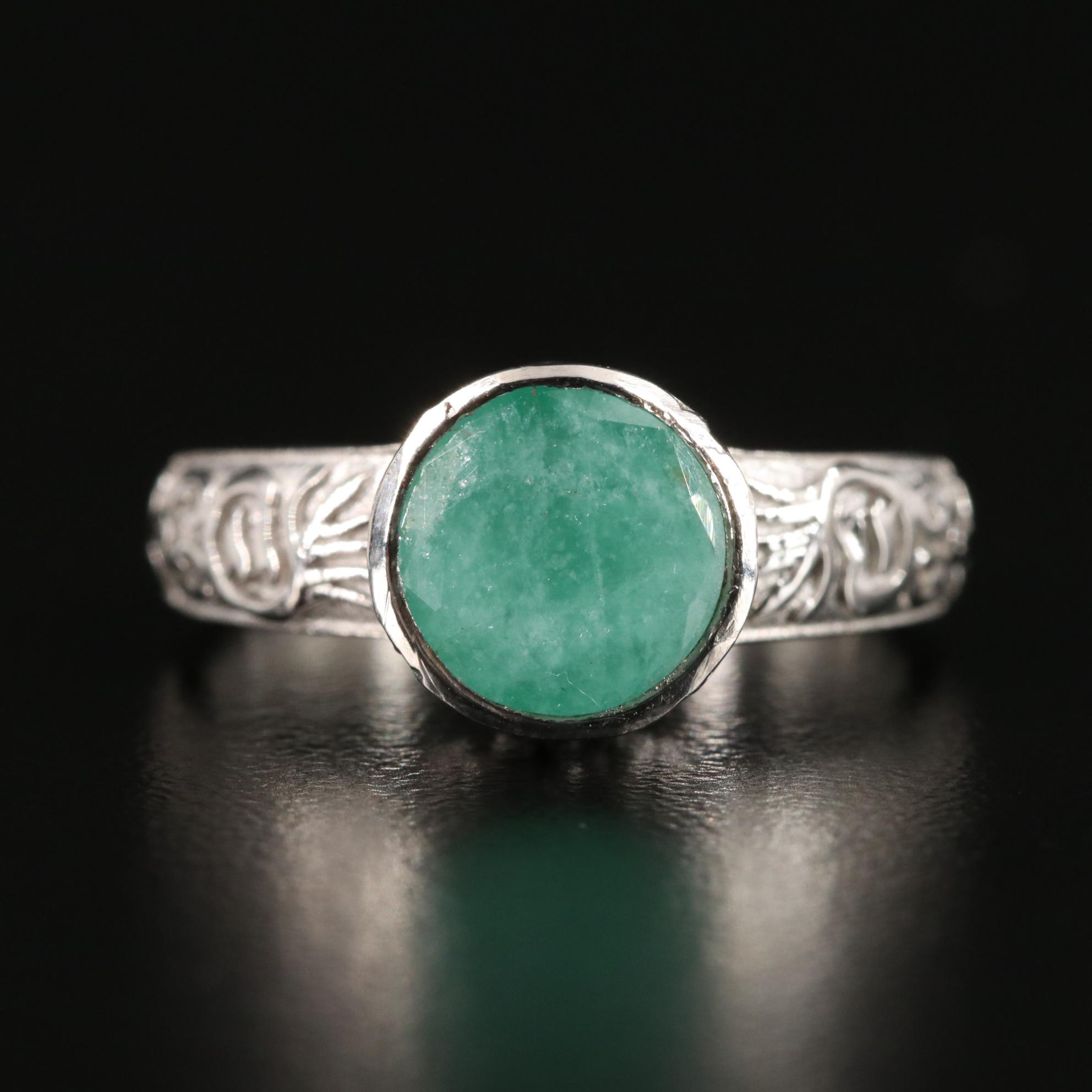 Sterling Emerald Ring