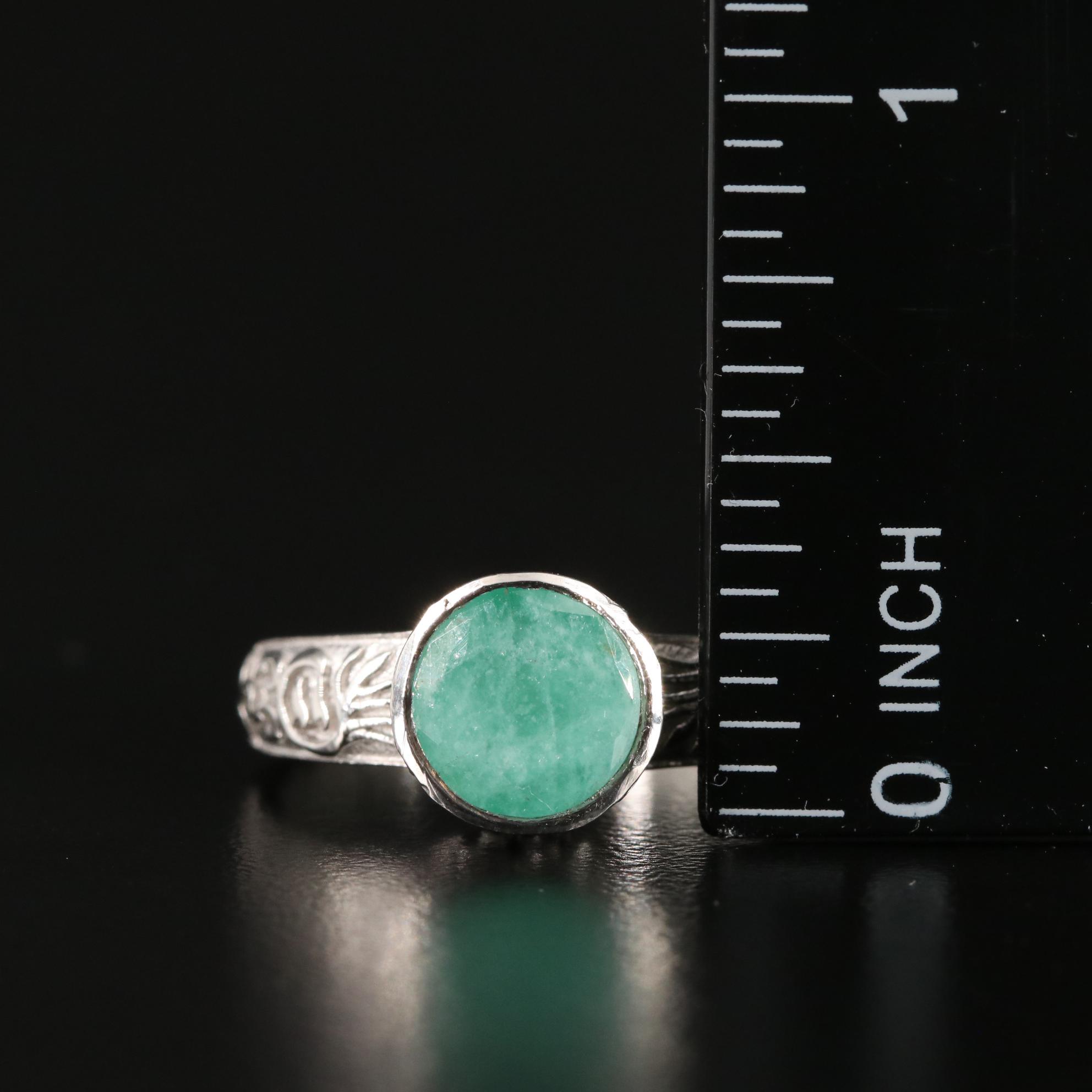 Sterling Emerald Ring
