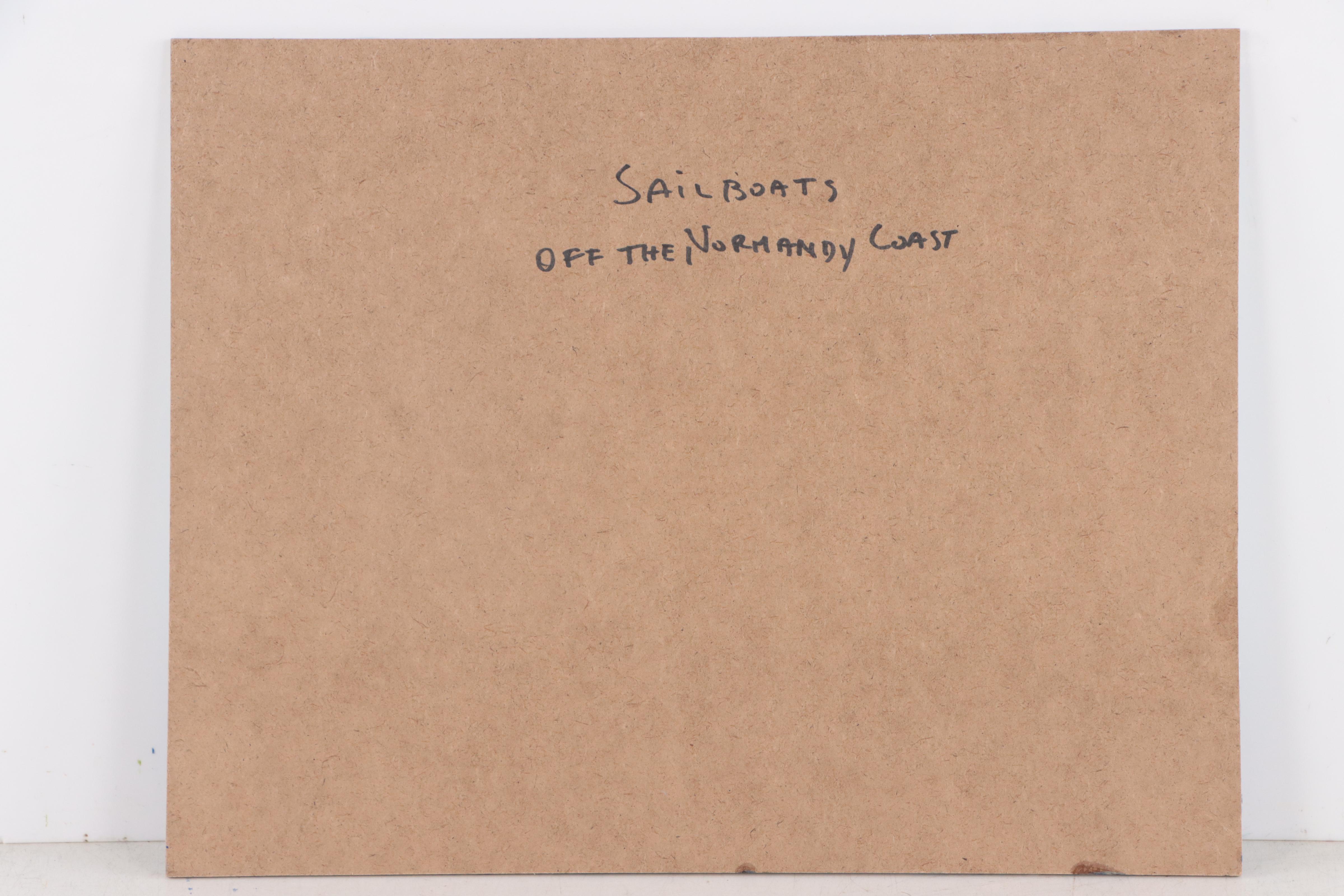 Nino Pippa Oil Painting "Sailboats - Off the Normandy Coast," 2018