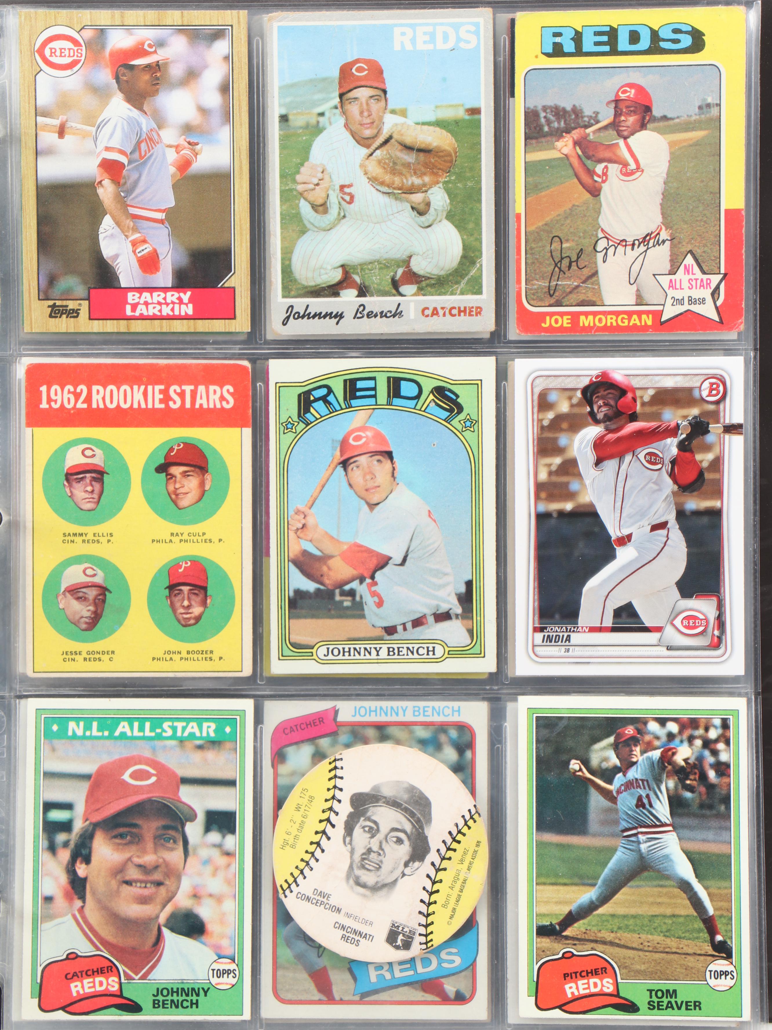 Topps, More Cincinnati Reds Baseball Cards with Bench, Seaver, Rose, 1960s–2020s