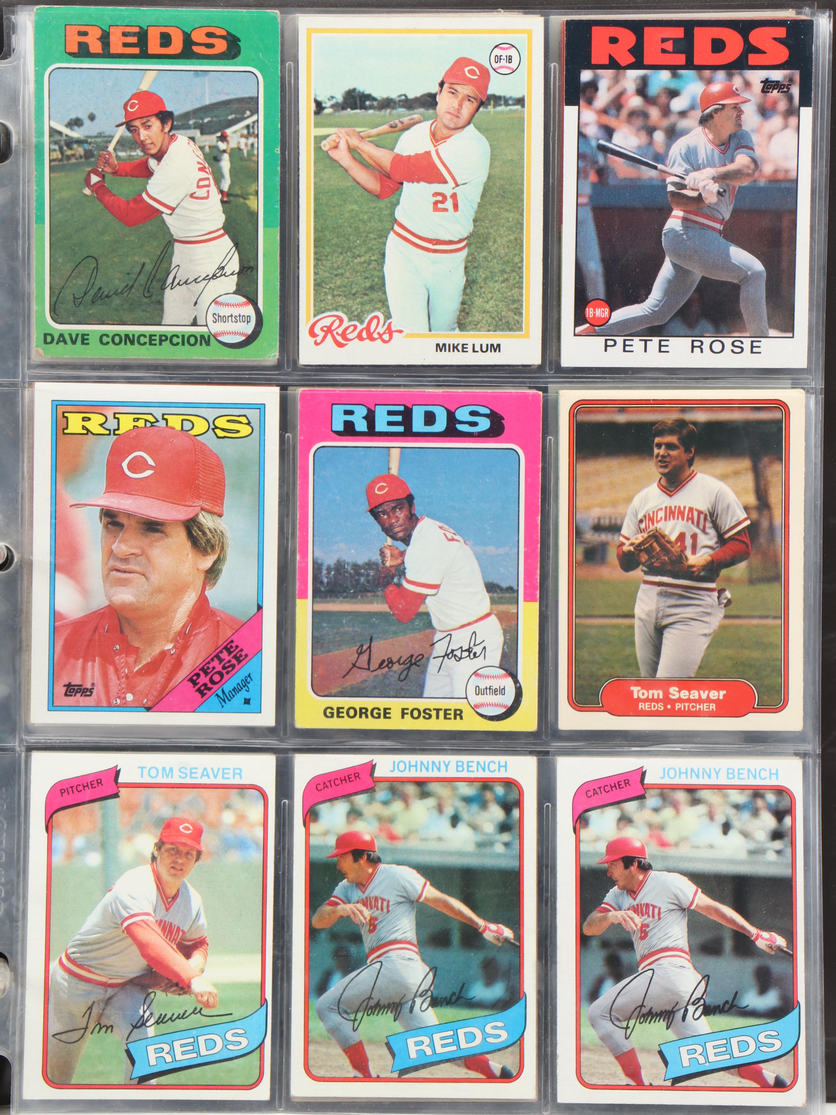 Topps, More Cincinnati Reds Baseball Cards with Bench, Seaver, Rose, 1960s–2020s