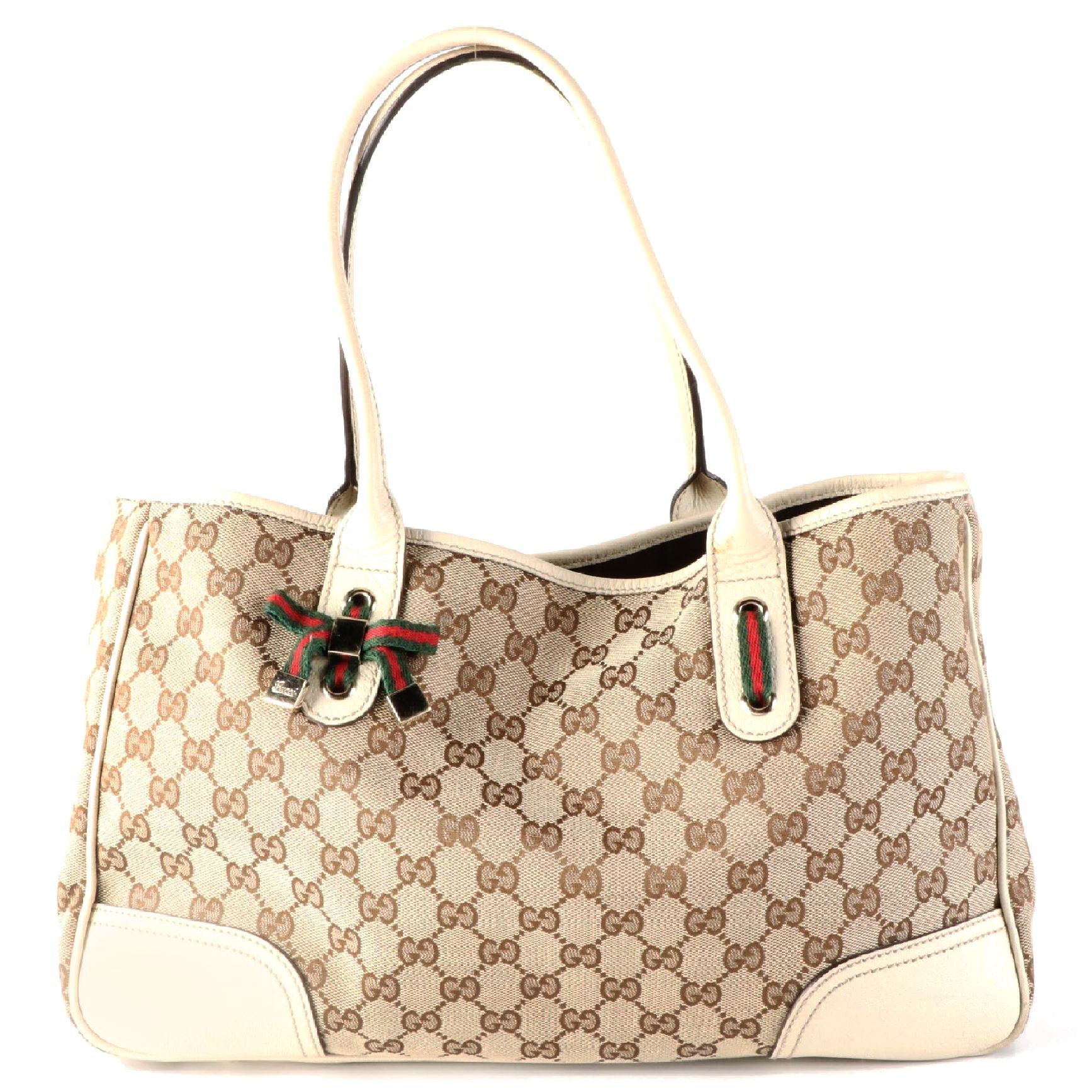 Gucci Princy GG Canvas and Cinghiale Leather Shoulder Bag