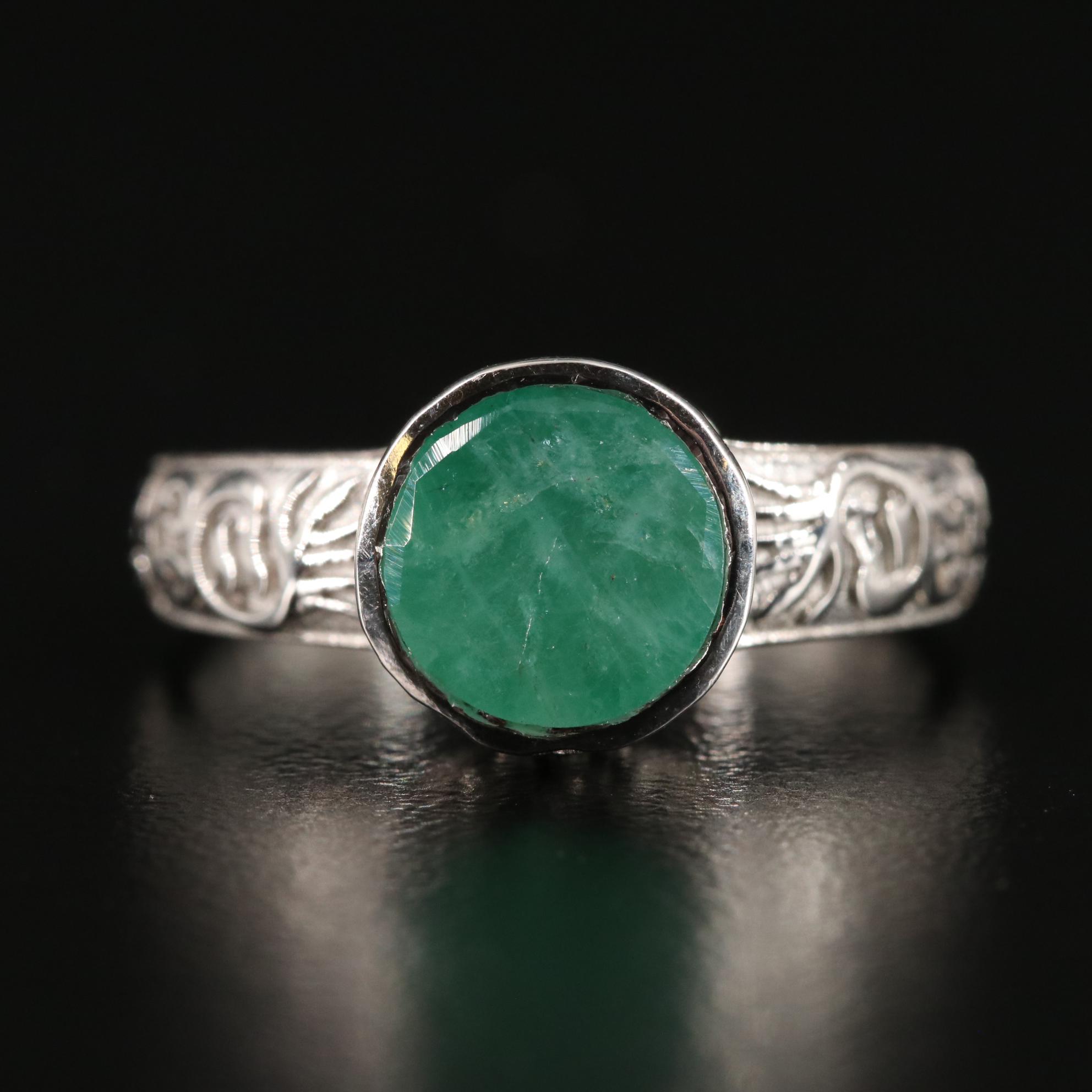 Sterling Emerald Ring