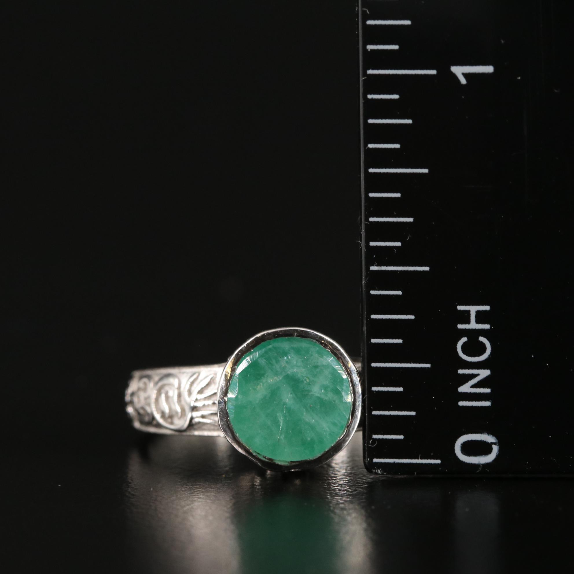 Sterling Emerald Ring