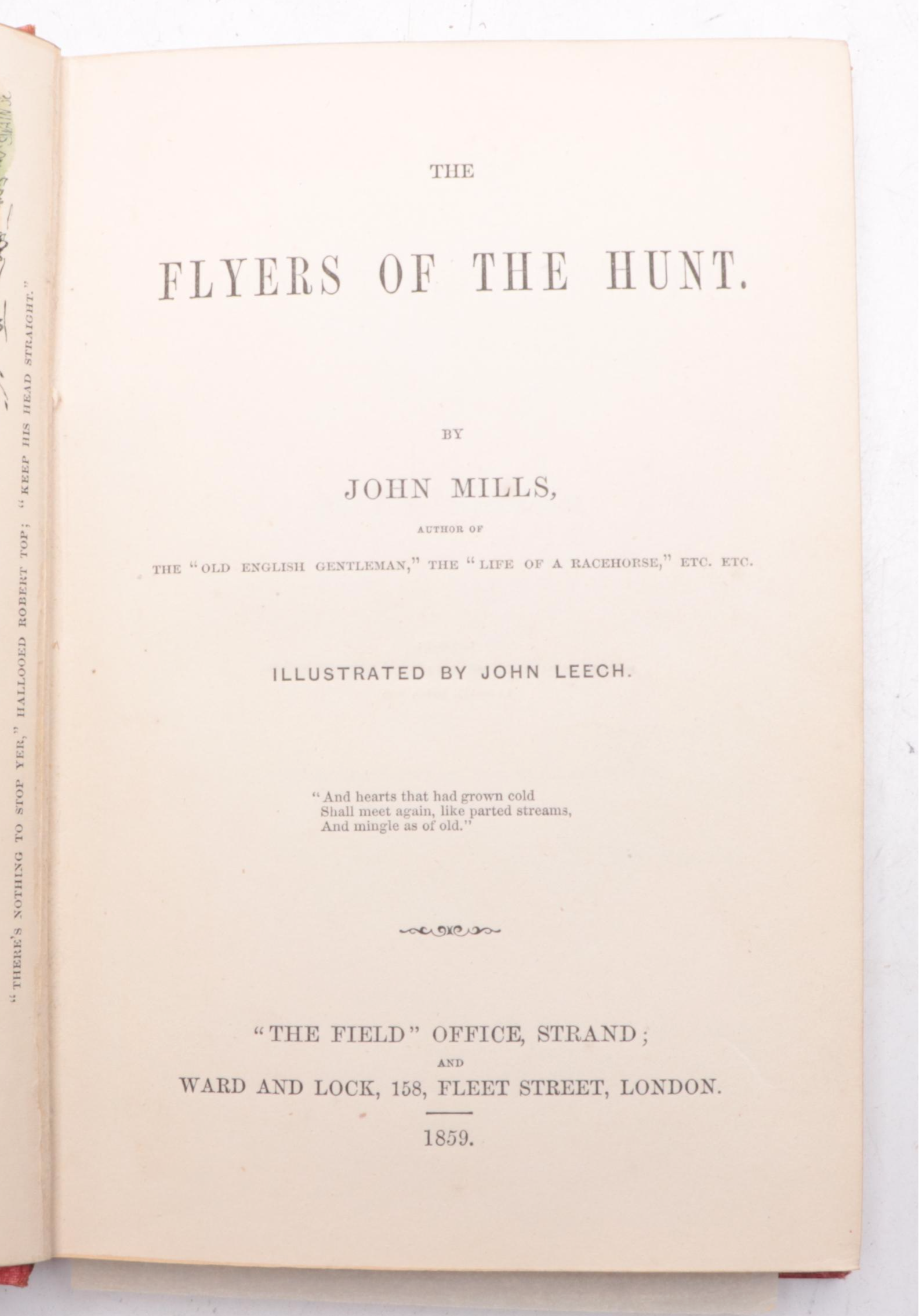 John Leech Illustrated "The Flyers of the Hunt" by John Mills and More Books