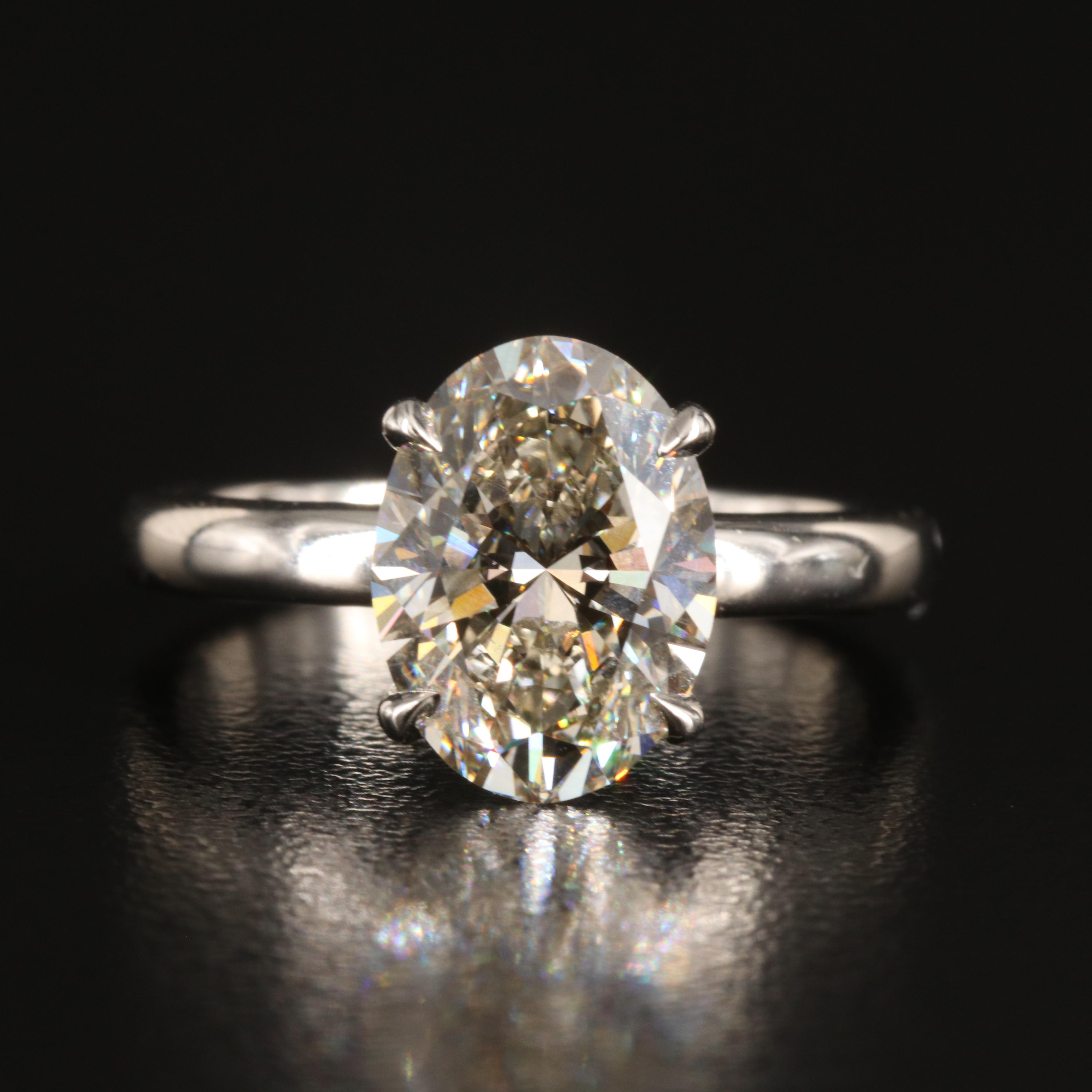 Platinum 3.00 CT Lab Grown Diamond Solitaire Ring