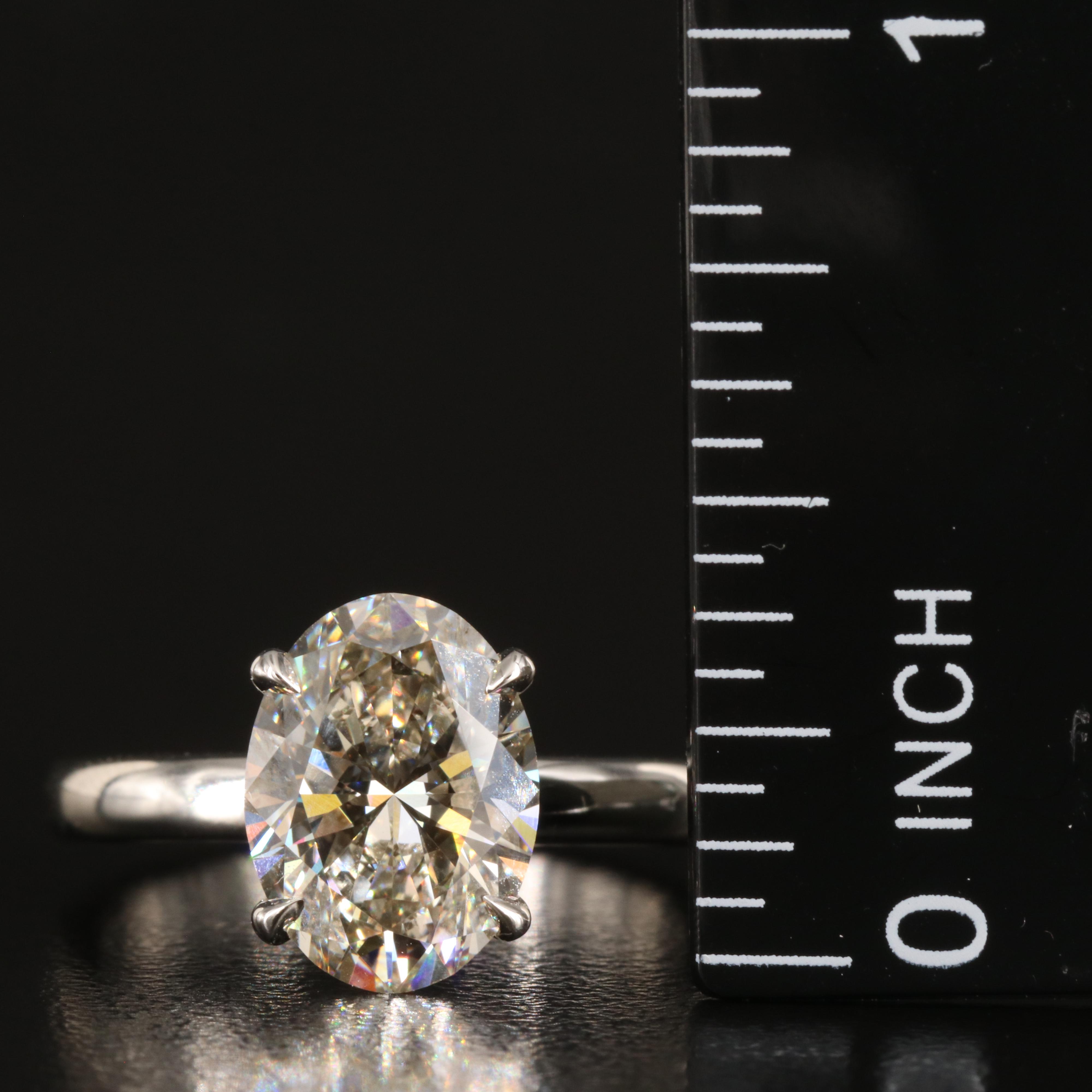 Platinum 3.00 CT Lab Grown Diamond Solitaire Ring