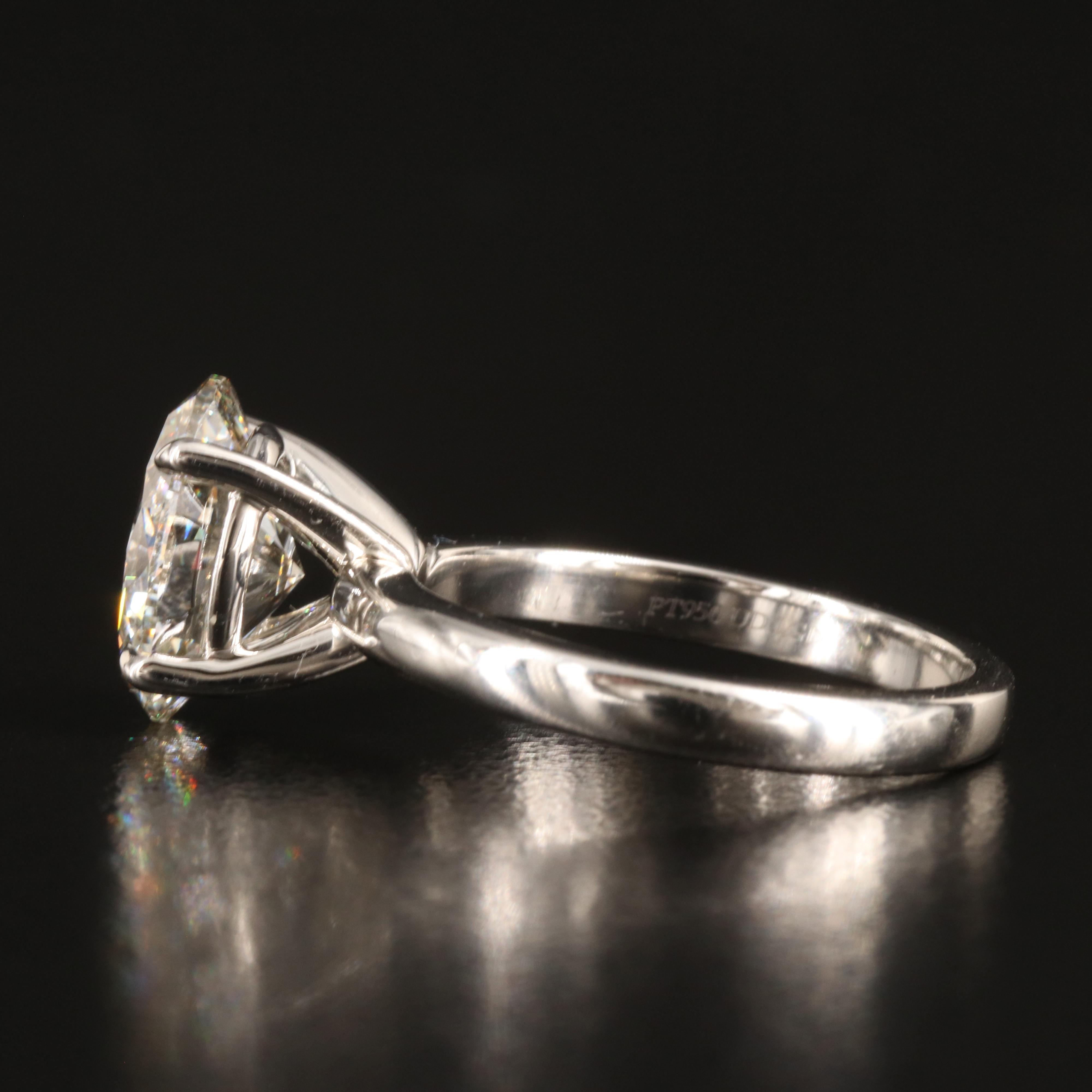 Platinum 3.00 CT Lab Grown Diamond Solitaire Ring