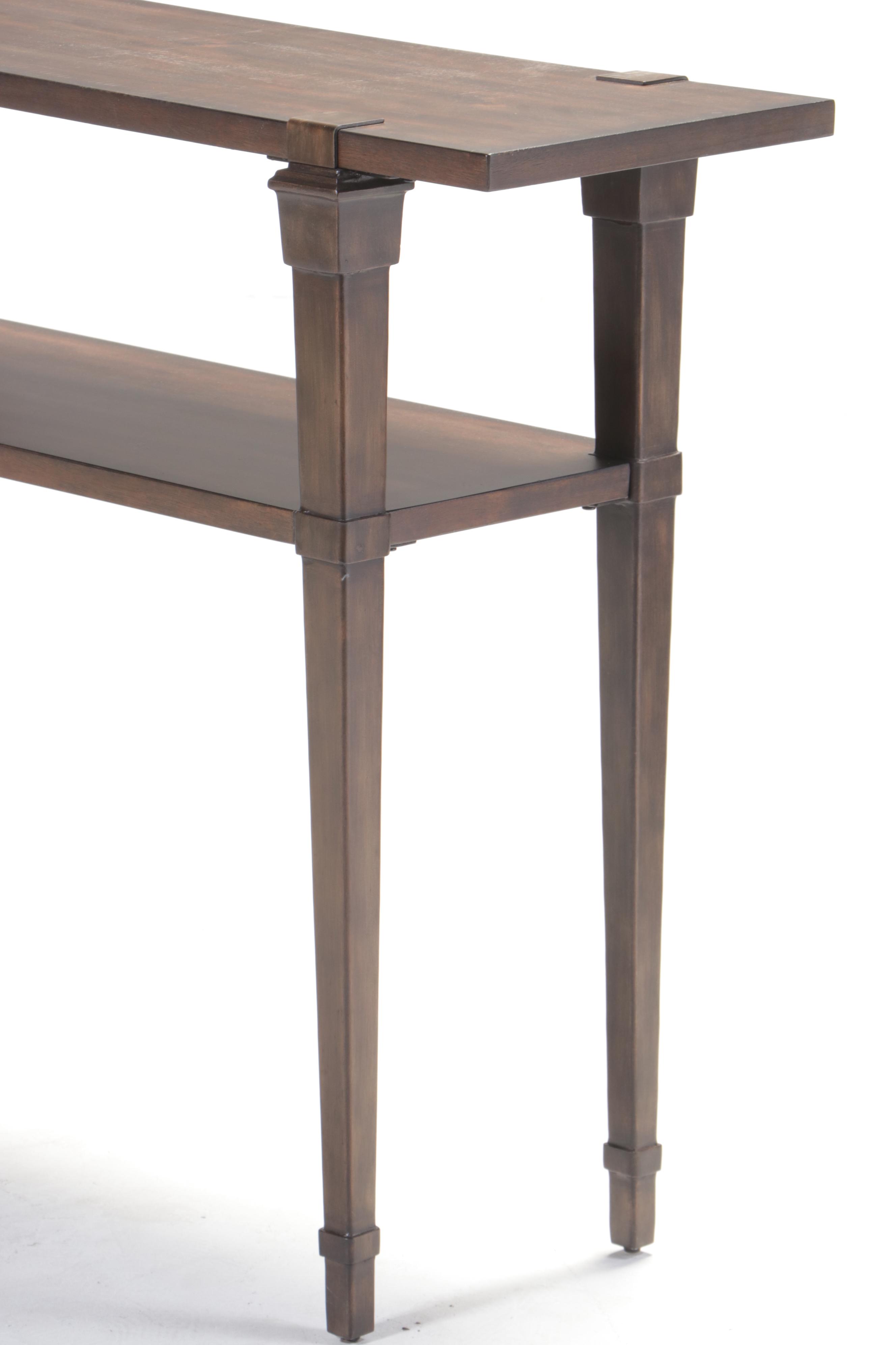 Hooker Furniture Acacia-Veneered, Metal, and Resin"Skinny" Console Table