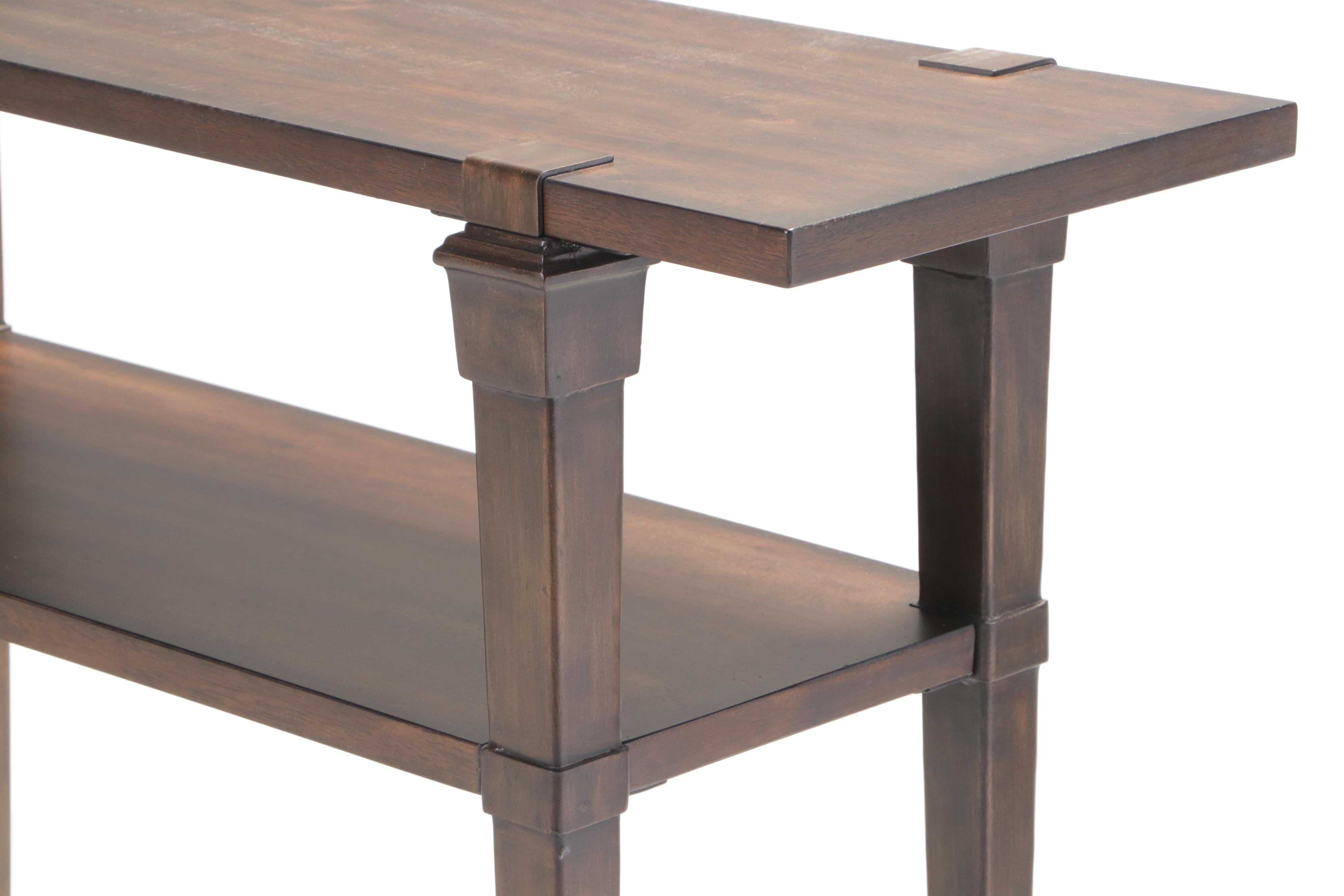 Hooker Furniture Acacia-Veneered, Metal, and Resin"Skinny" Console Table